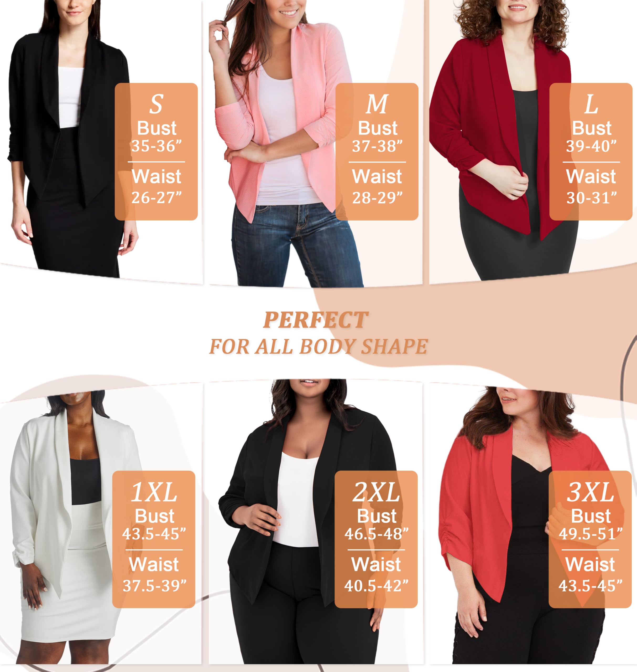 Womens Casual Work Office Open Front Blazer Jacket With Removable Shoulder Pads Jk1133 Fuchsia S