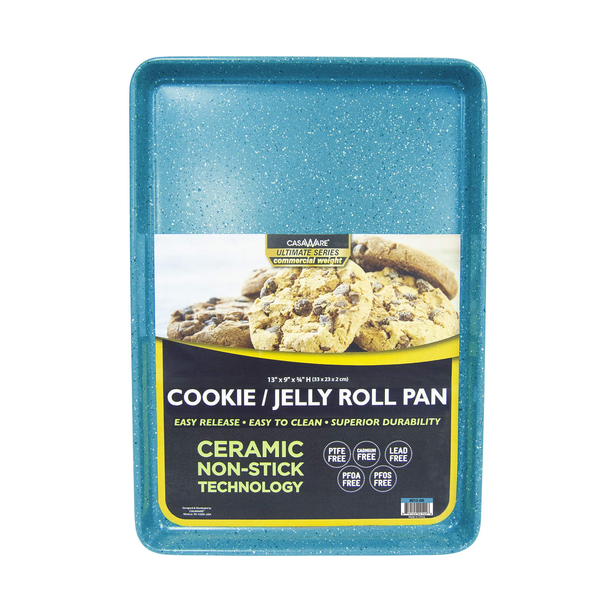 Casaware 3Pc Ultimate Commercial Weight Cookie Sheet Set, Two 15 X 10-Inch Pans, One 13 X 9-Inch-Inch Pan (Blue Granite)