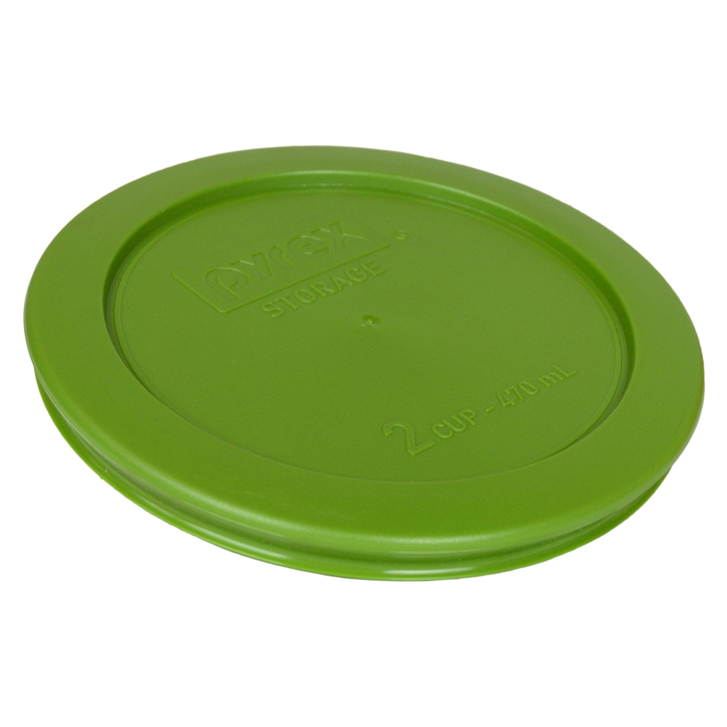 Pyrex 7200-Pc 2 Cup (1) Green, (1) Orange, And (1) Cobalt Blue Round Plastic Lid, Made In Usa