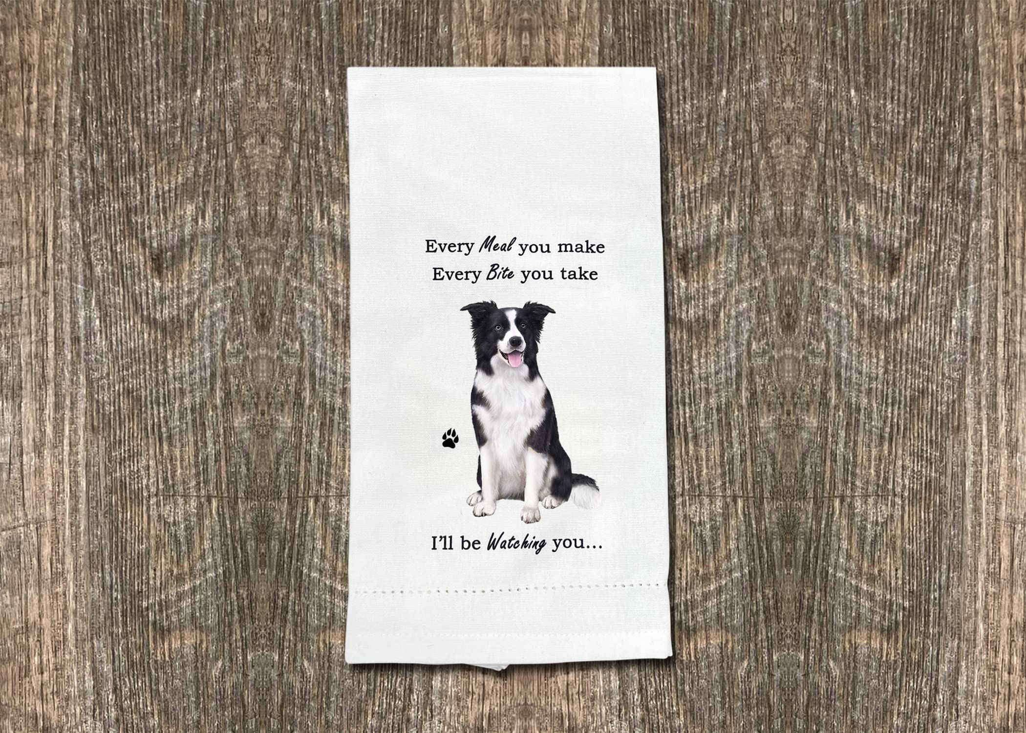 Border Collie Kitchen Towel - Soft Highly Absorbent - Border Collie Gifts - Dish Towels For Washing Dishes - Tea Towels - Reusab