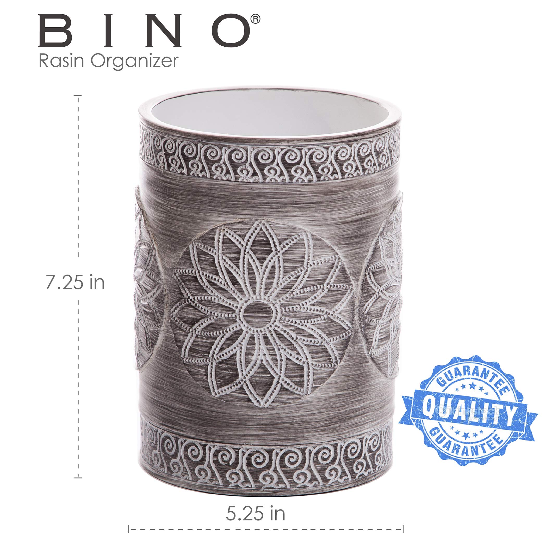 Bino Kitchen Utensil Holder For Countertop, Grey Sunflower - Utensil Caddy Countertop Utensil Holder Utensil Crocks For Kitchen
