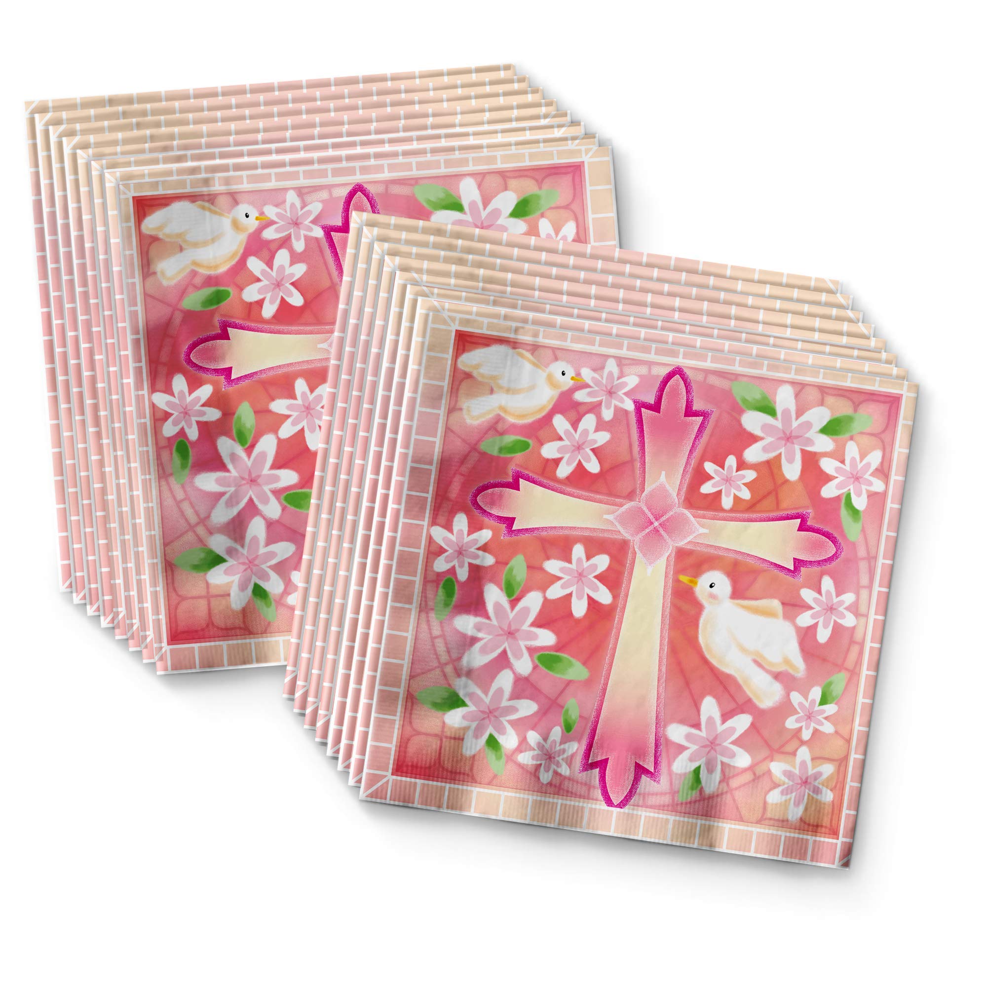 Baptism Girl Party Supplies Set Plates Napkins Cups Tableware Kit for 16