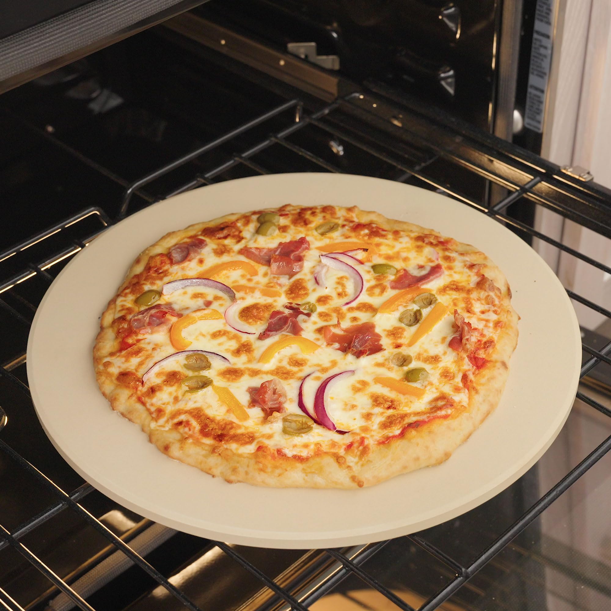 Old Stone Pizza Kitchen Round Pizza Stone For Oven And Grill, 16-Inch