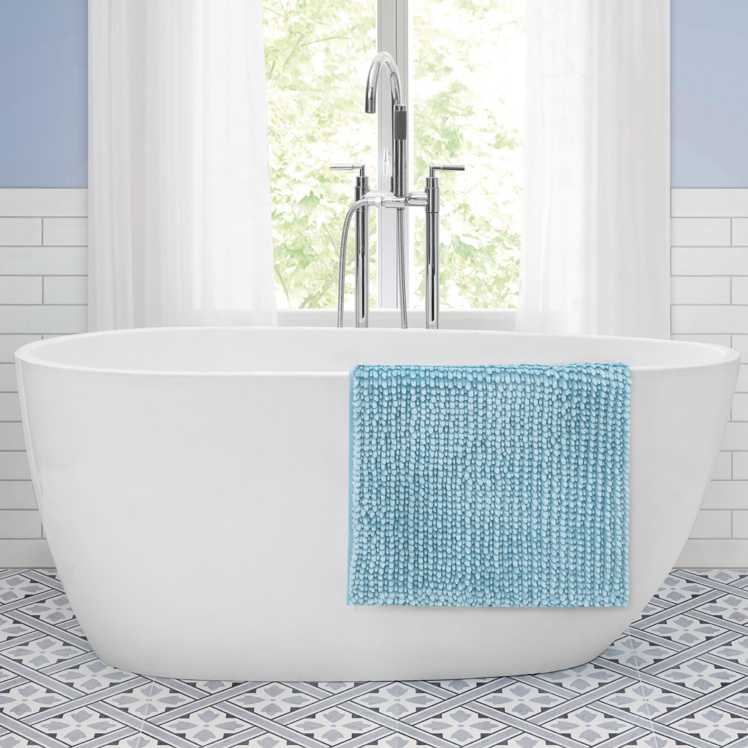 Laura Ashley Butter Rug | Soft Chenille Bath Mat | Bathroom D  Cor | Water Absorbent And Machine Washable, 17    X 24    And 20