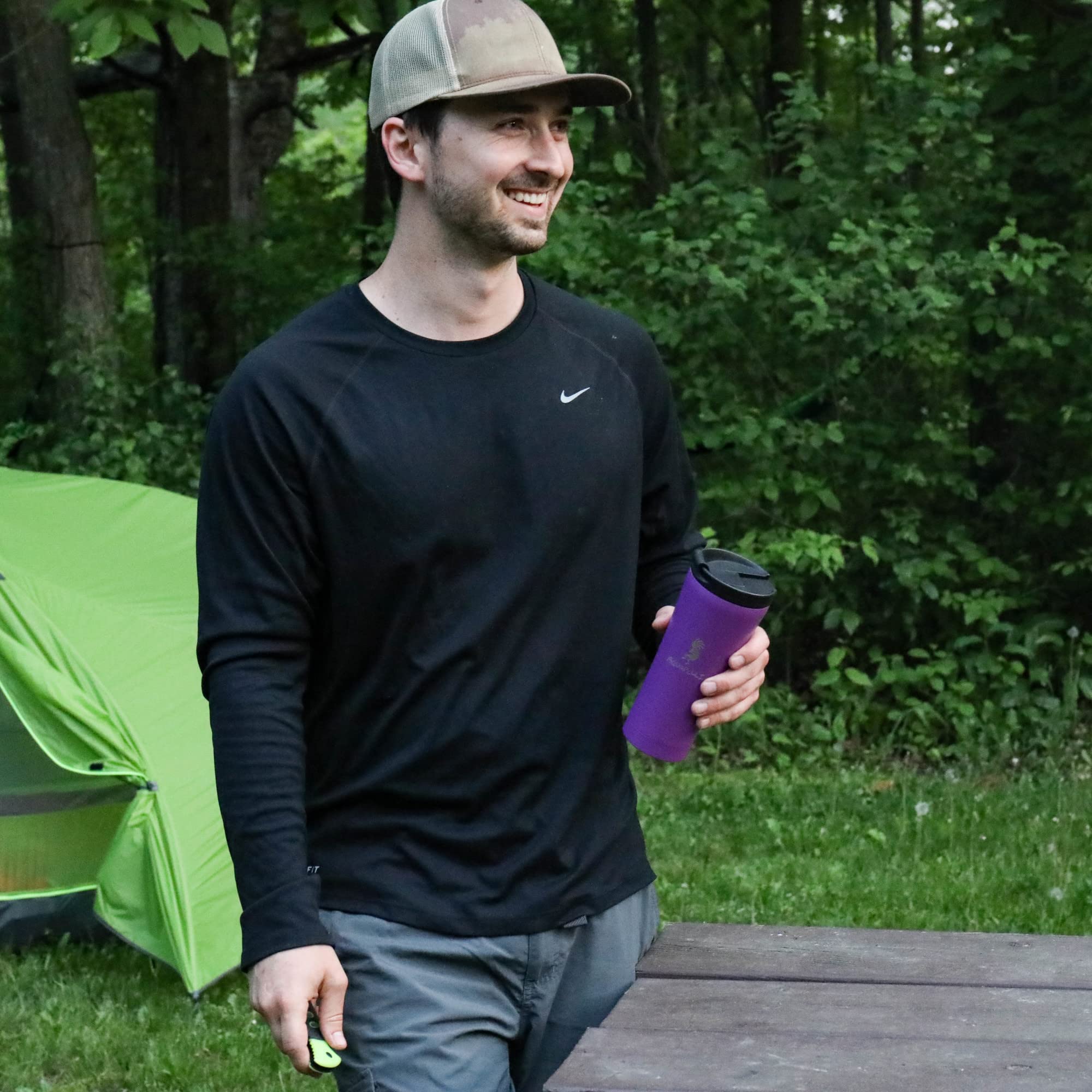 Aquapelli Vacuum Insulated Travel Coffee Mug, 16 Ounces, Willow Green