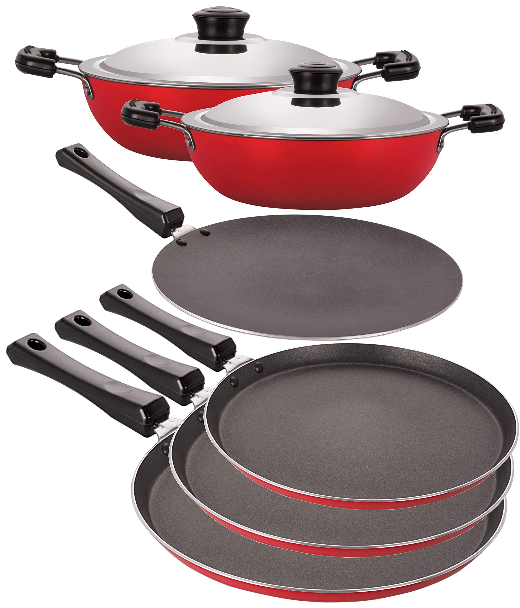 Nirlon 3 Layer NonStick Coated Gas Compatible Kitchenware Essential Set Offer, 6 Piece Set
