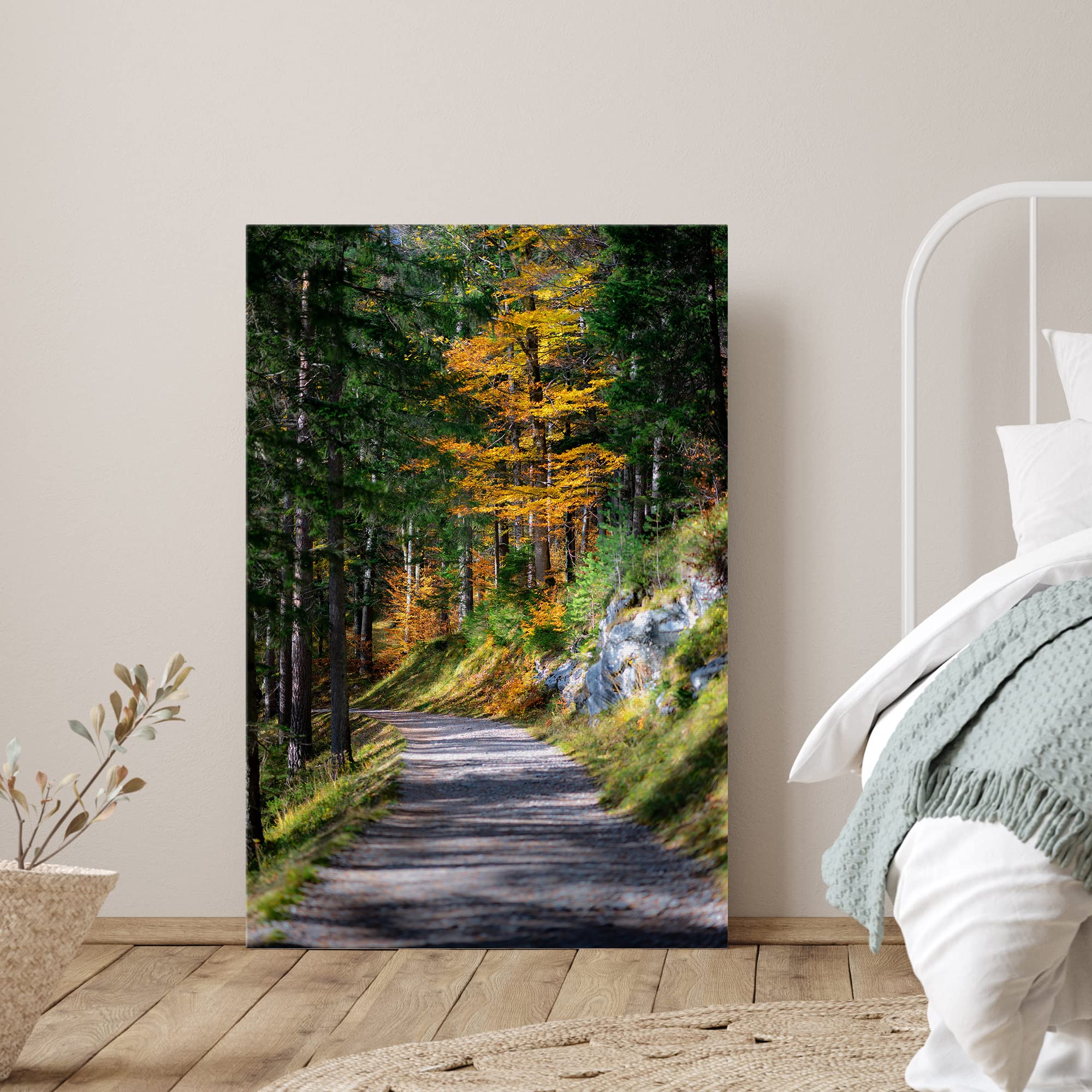 Signwin Canvas Wall Art Green Forest Path Nature Forest Photography Realism Rustic Scenic Dramatic Multicolor Cool For Living Ro
