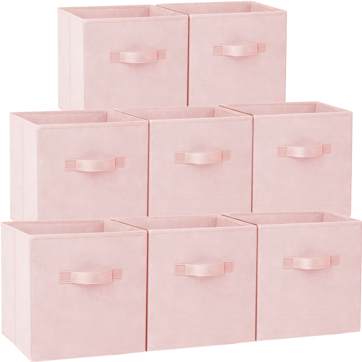 11 Inch Cube Storage Cubes (Set Of 8), Fabric Collapsible Clothes Storage Bins With Dual Handles, Foldable Cube Baskets For Shel
