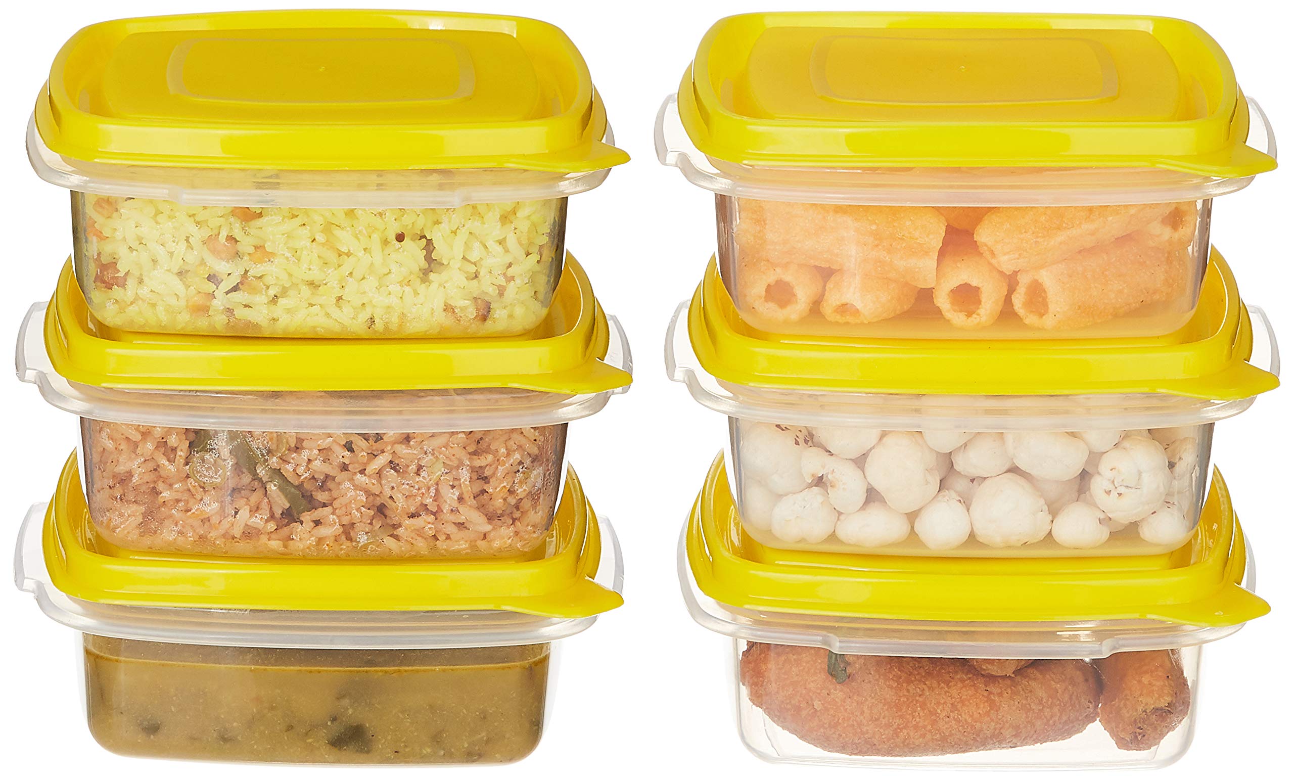 Amazon Brand  Solimo Plastic Kitchen Storage Containers, Set Of 6 (600 Ml Each)