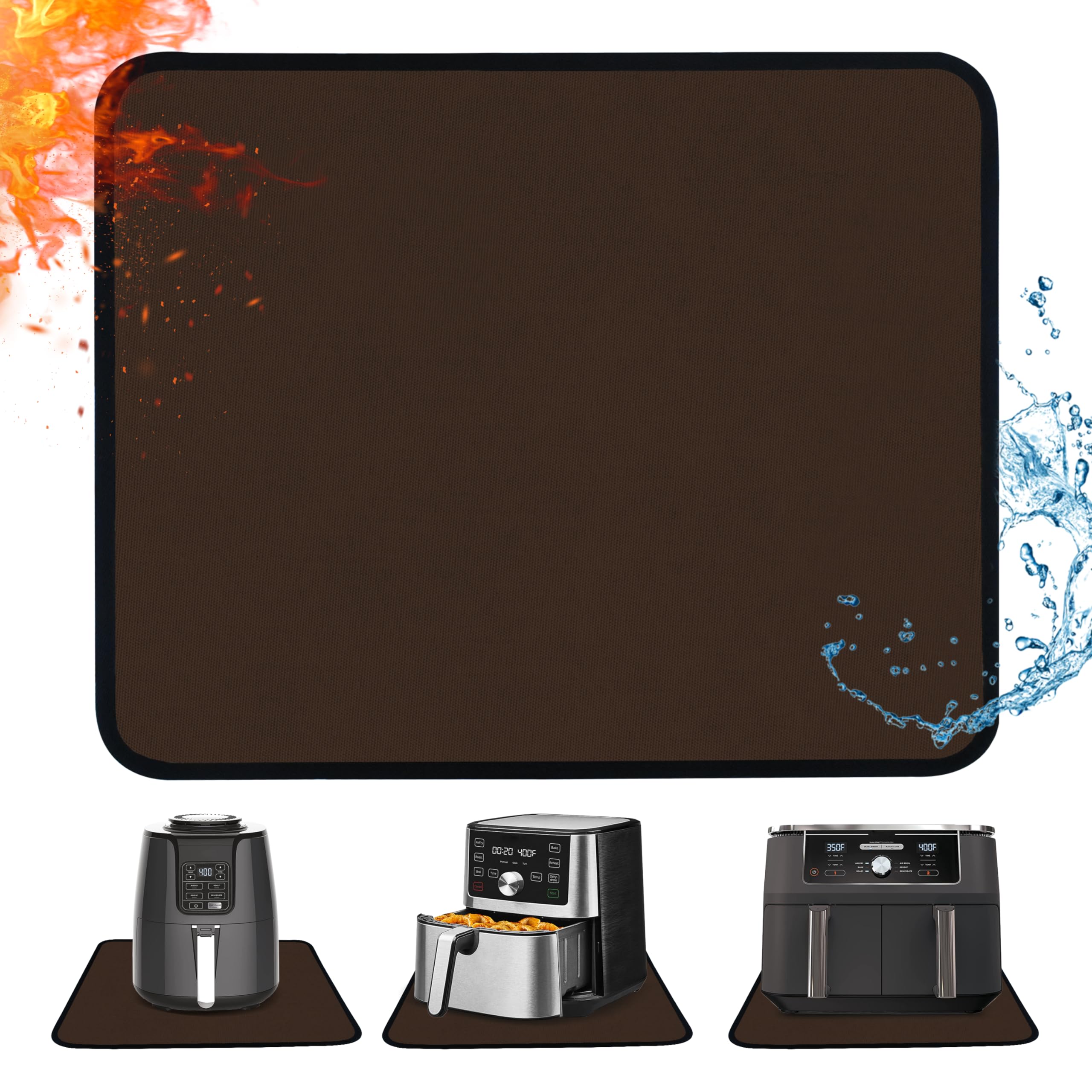 Amerbro Heat Resistant Mat for Air Fryer, 15 x 18in Heat Resistant Mat for Countertop, Fireproof Silicone Countertop Protector A