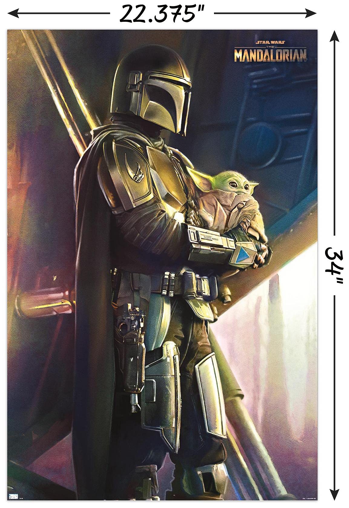 Trends International Star Wars Mandalorian Wall Poster & Mount Bundle, 22.375" x 34", Model EB19722PM