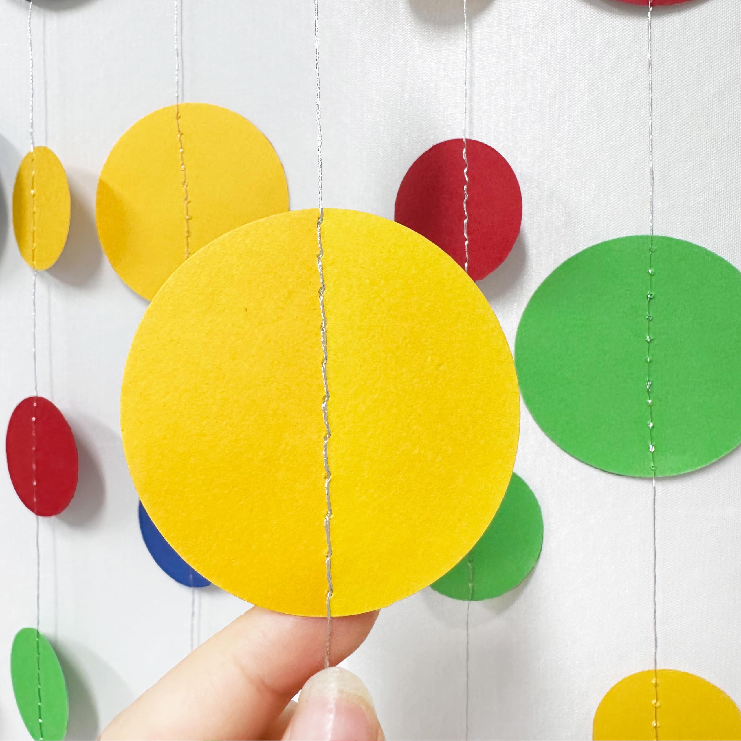 Super Mario Party Decorations Circle Dot Garland Red Blue Yellow Green Hanging Paper Polka Dot Streamer For Birthday Baby Shower