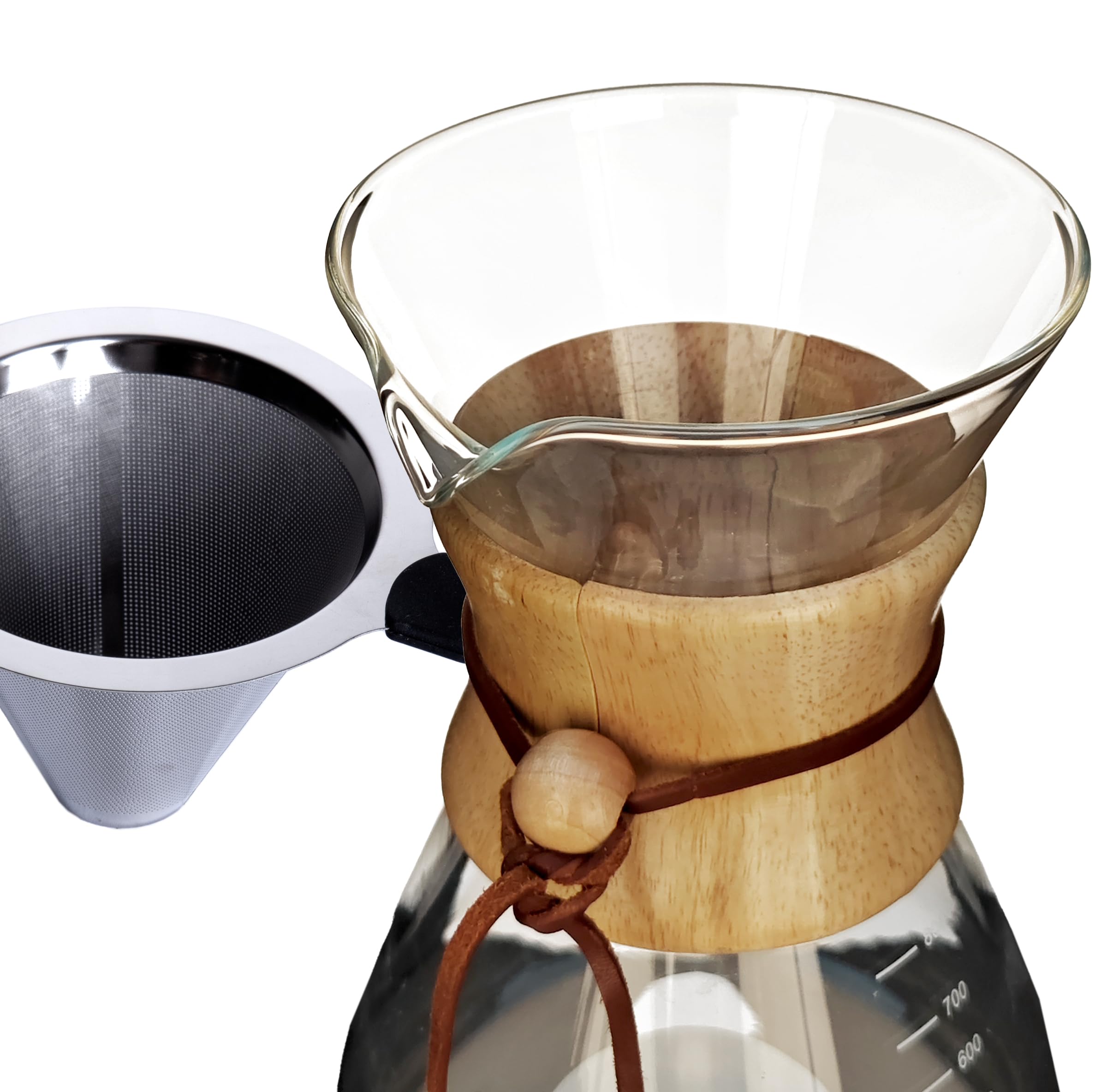 Agogo Pour Over Coffeemaker Set Classic Series With Filter 8 Cup Slim Shape