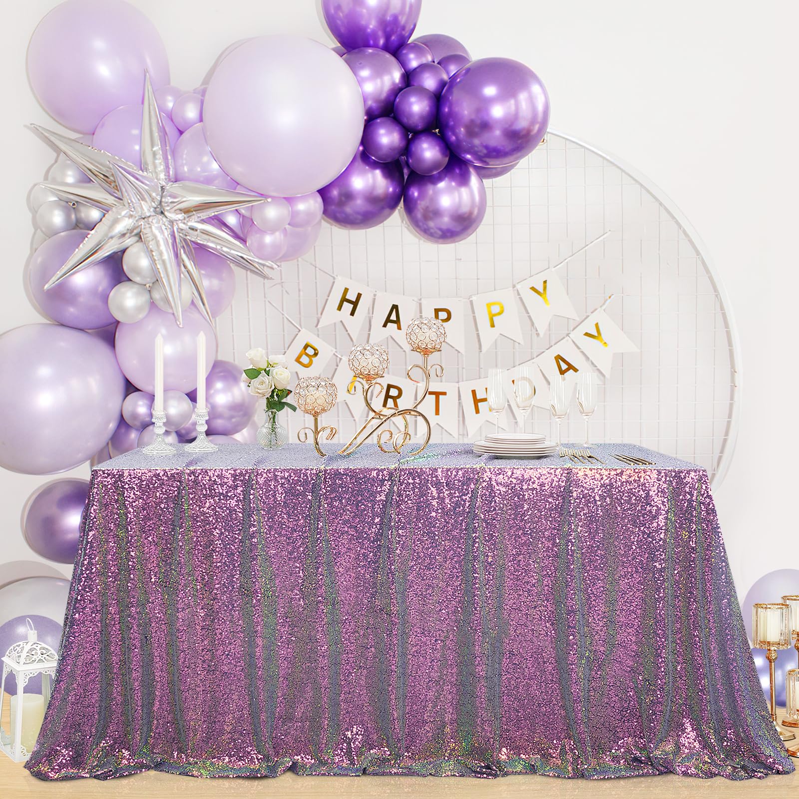 Iridescence Sequin Tablecloths Shiny Mermaid Tablecloth Rectangle Table Cloths Iridescent Party Decoration Birthday Bridal Weddi