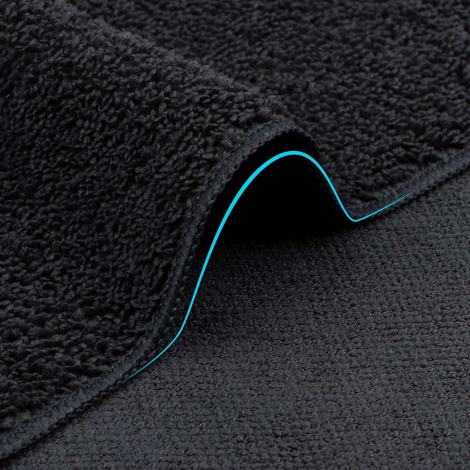 Orighty Microfiber Washcloths Towels Set 50 Pack  Highly Absorbent and Super Soft Fingertip Towels  Multi-Purpose Wash Cloths for Bathroom  Hotel  Spa  and Gym  12x12 Inch  Black