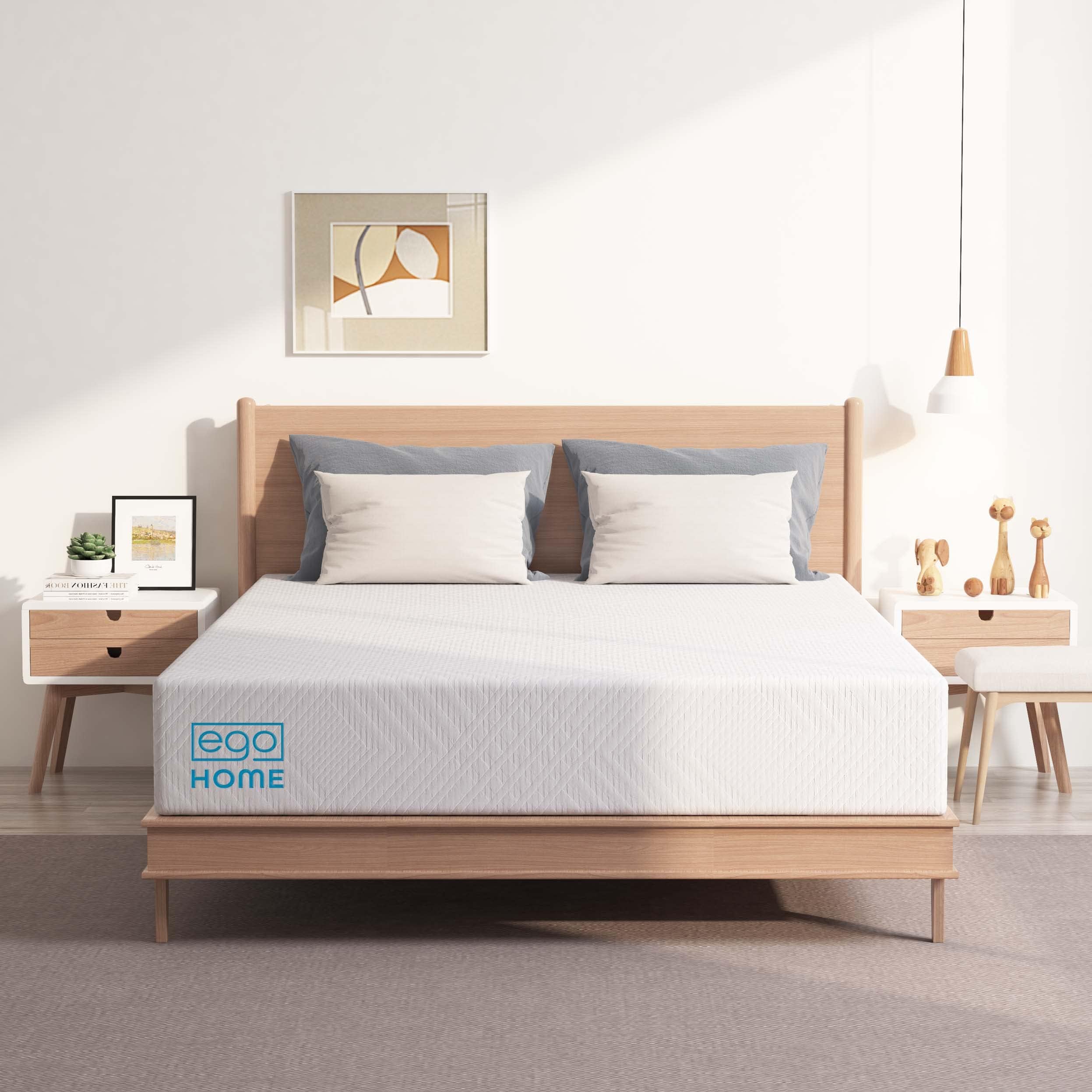Ego White 8 Inch Twin Memory Foam Mattress, Cooling Gel Green Tea Mattress Bed In A Box, Certipur-Us Certified, Kids Mattress Fo