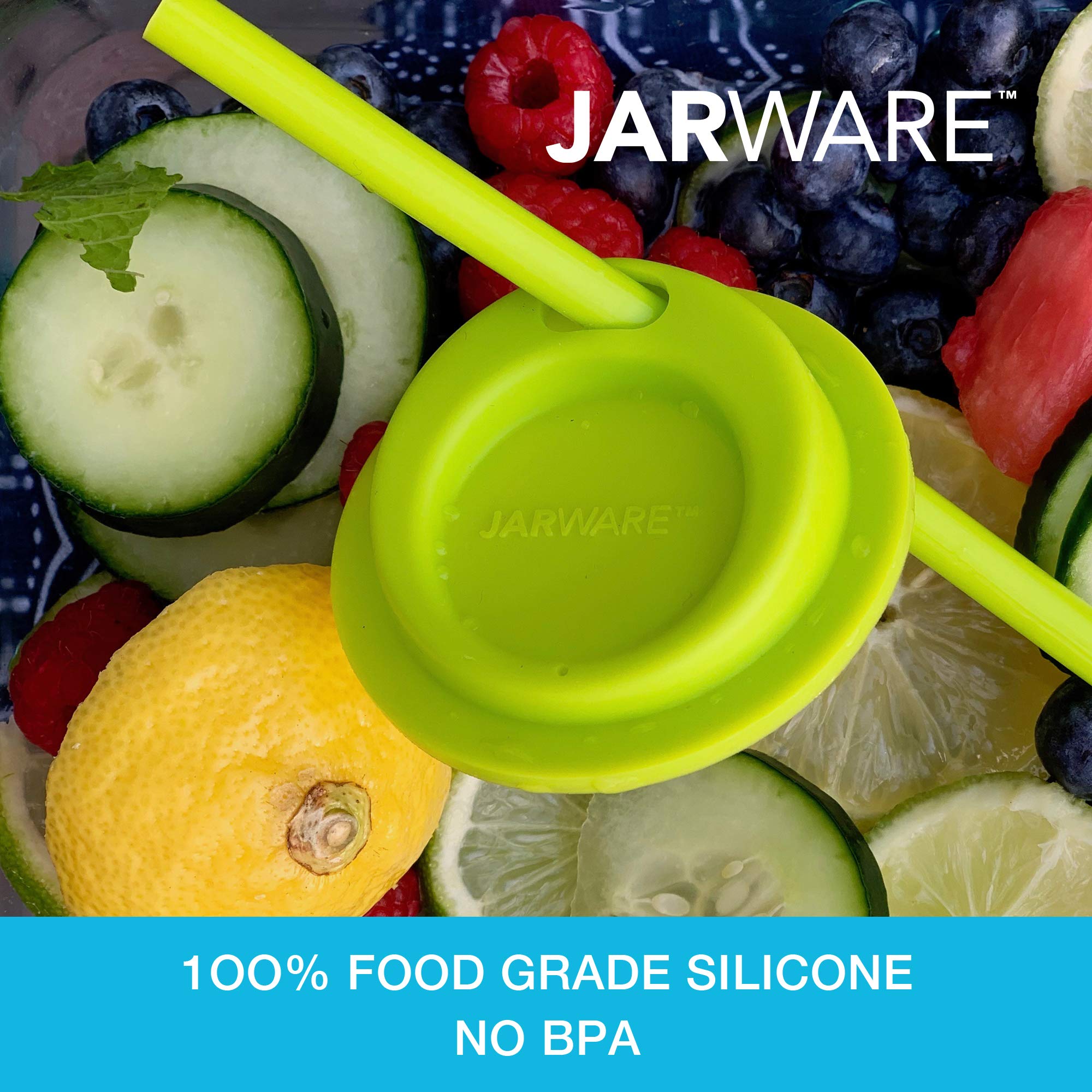 Jarware Translucent 82673 Wide Mouth Drink Lid, Set Of 4, Without Straws
