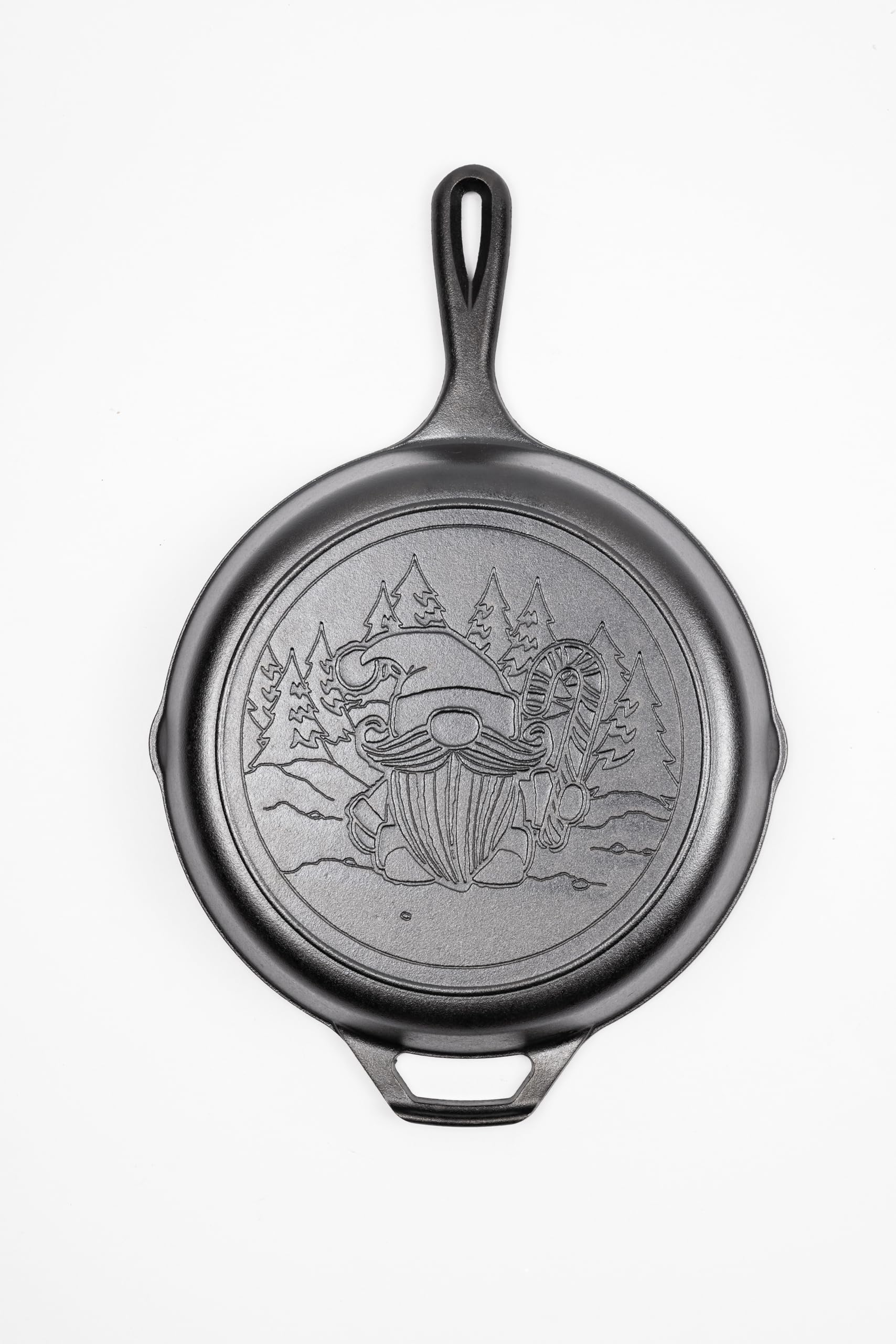 Lodge Manufacturing Company Cast Iron 10.25 Skillet w/Holiday Gnome Scene