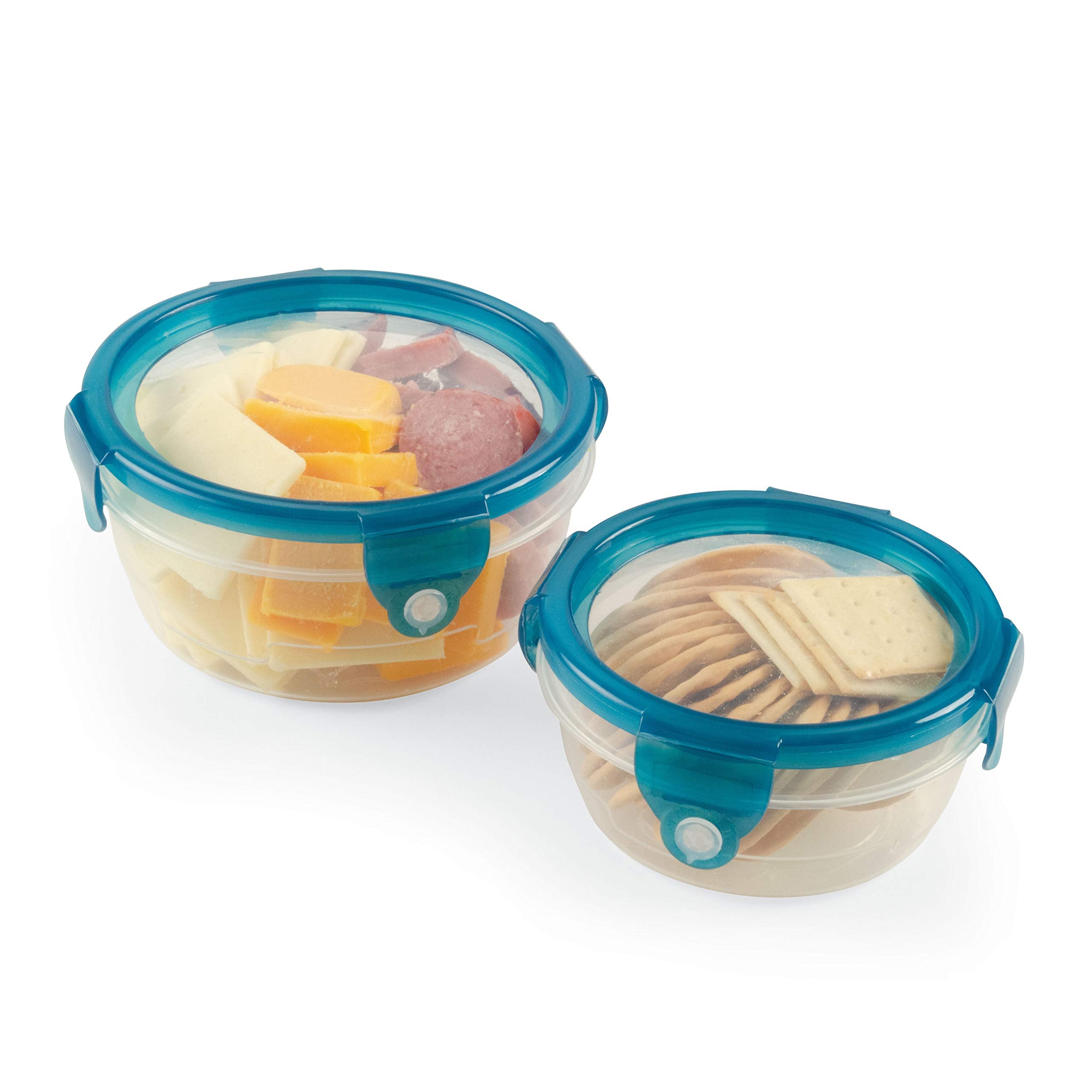 Handy Gourmet Flexi-Top Reusable Containers, Bpa Free - Round, Set Of 2