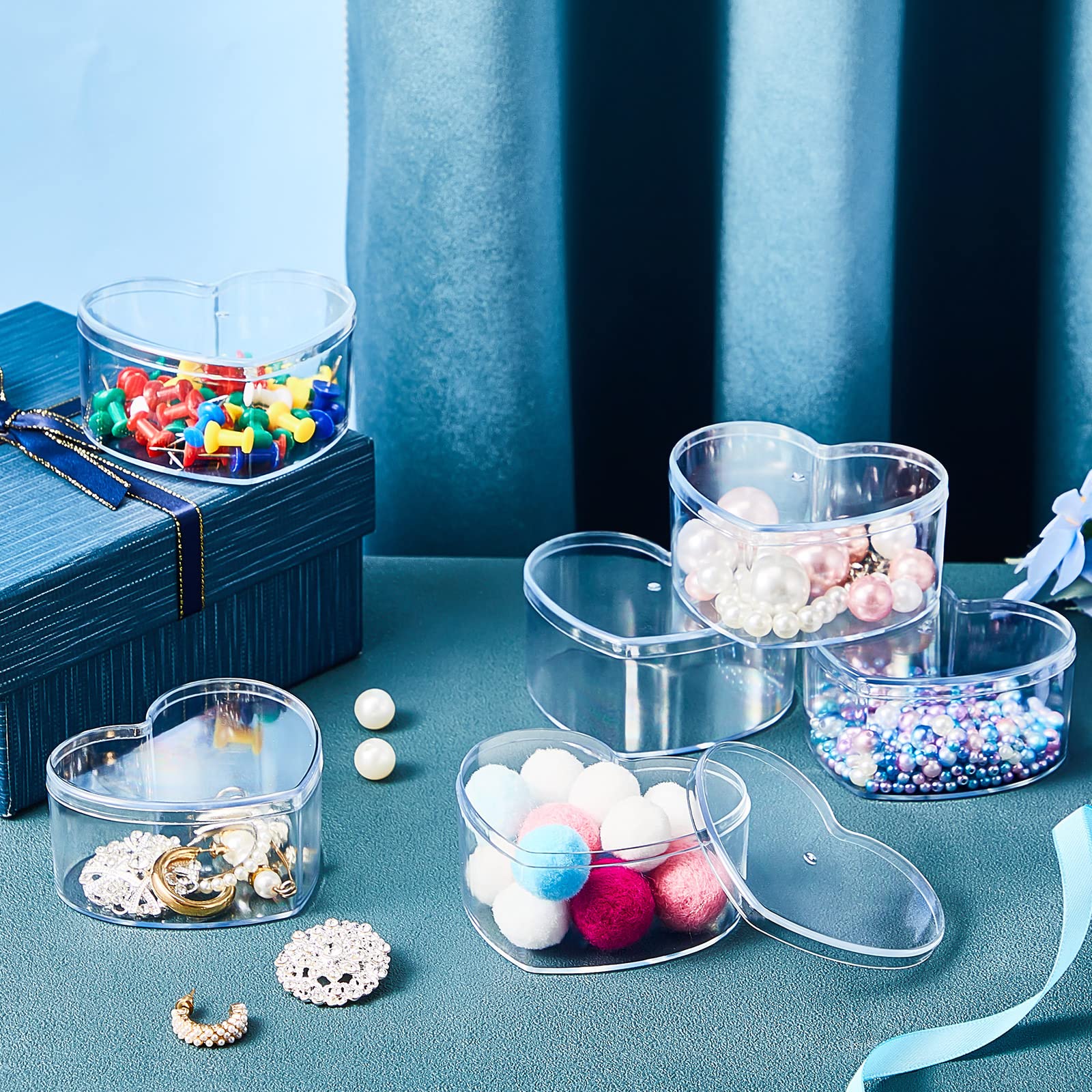 Blulu 8 Pieces Clear Acrylic Plastic Jewelry Box Mini Storage Box Mini Cube Containers with Lids for Candy and Tiny Jewelry(3.27