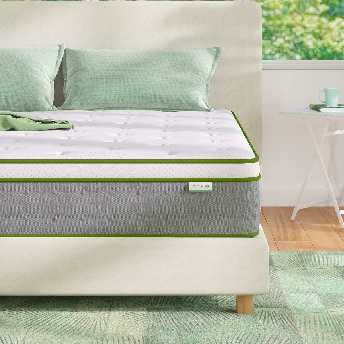 Novilla Queen Size Mattress, 10 Inch Hybrid Pillow Top Queen Mattress In A Box With Gel Memory Foam & Individually Wrapped Pocke