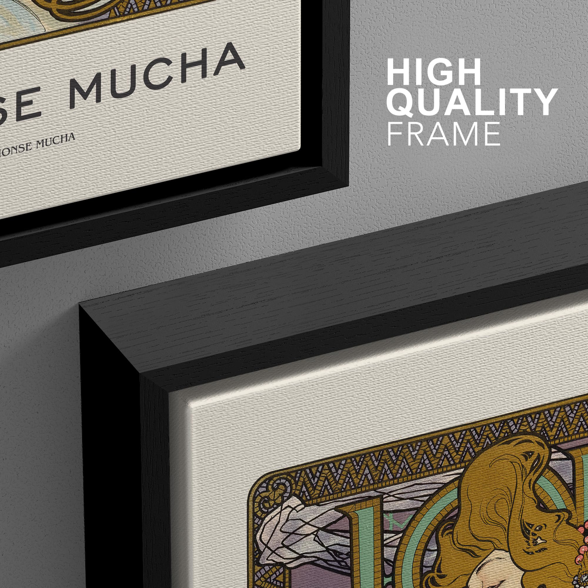 Wall26 Framed Canvas Print Wall Art Set Alphonse Mucha Art Nouveau Floral Women Nature People Illustrations Fine Art Decorative