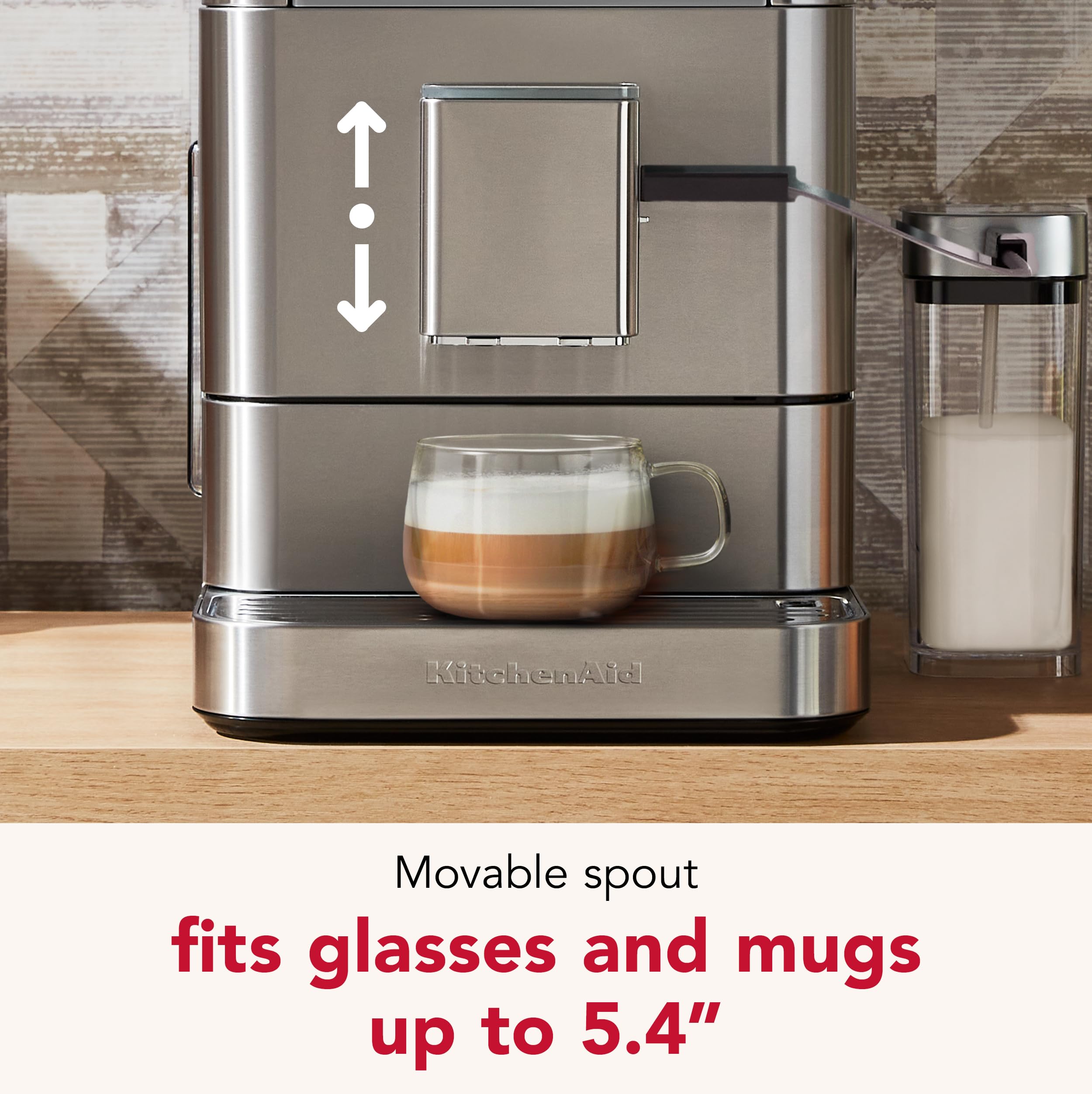KitchenAid Espresso Machine KF8, Fully Automatic with Milk Attachment, 2.2L, Stainless Steel, Model KES8558SX