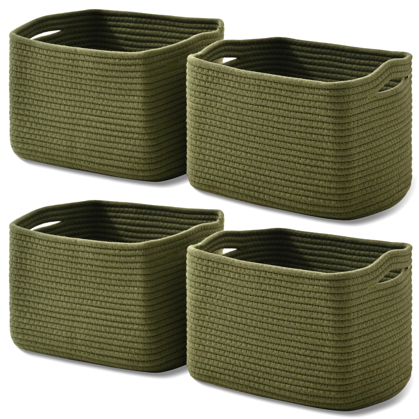 Icerzcz Storage Baskets For Shelves, Small Storage Baskets For Organizing, Woven Cotton Rope Baskets For Storage, Book Basket, D