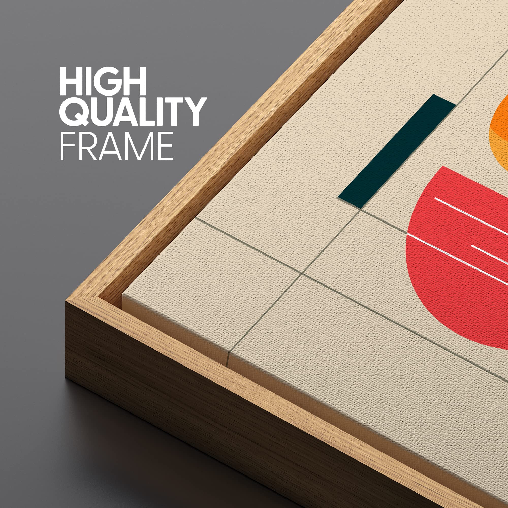 Signleader Framed Canvas Print Wall Art Semi Circle Midcentury Art Geometric Shapes Illustrations Modern Art Contemporary Fun Mu