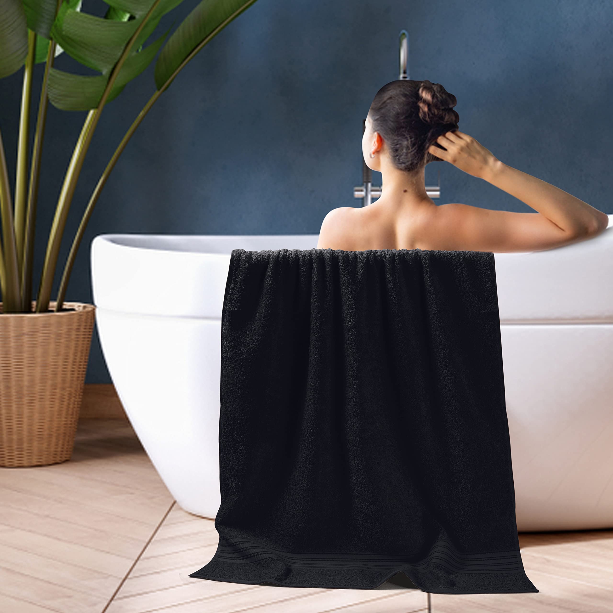 Boutiquo 100% Cotton 2 Pack Bath Towel Set 28X55 Inches, Eco-Friendly Large Bath Towels,Compact Quickdry Lightweight Soft & High