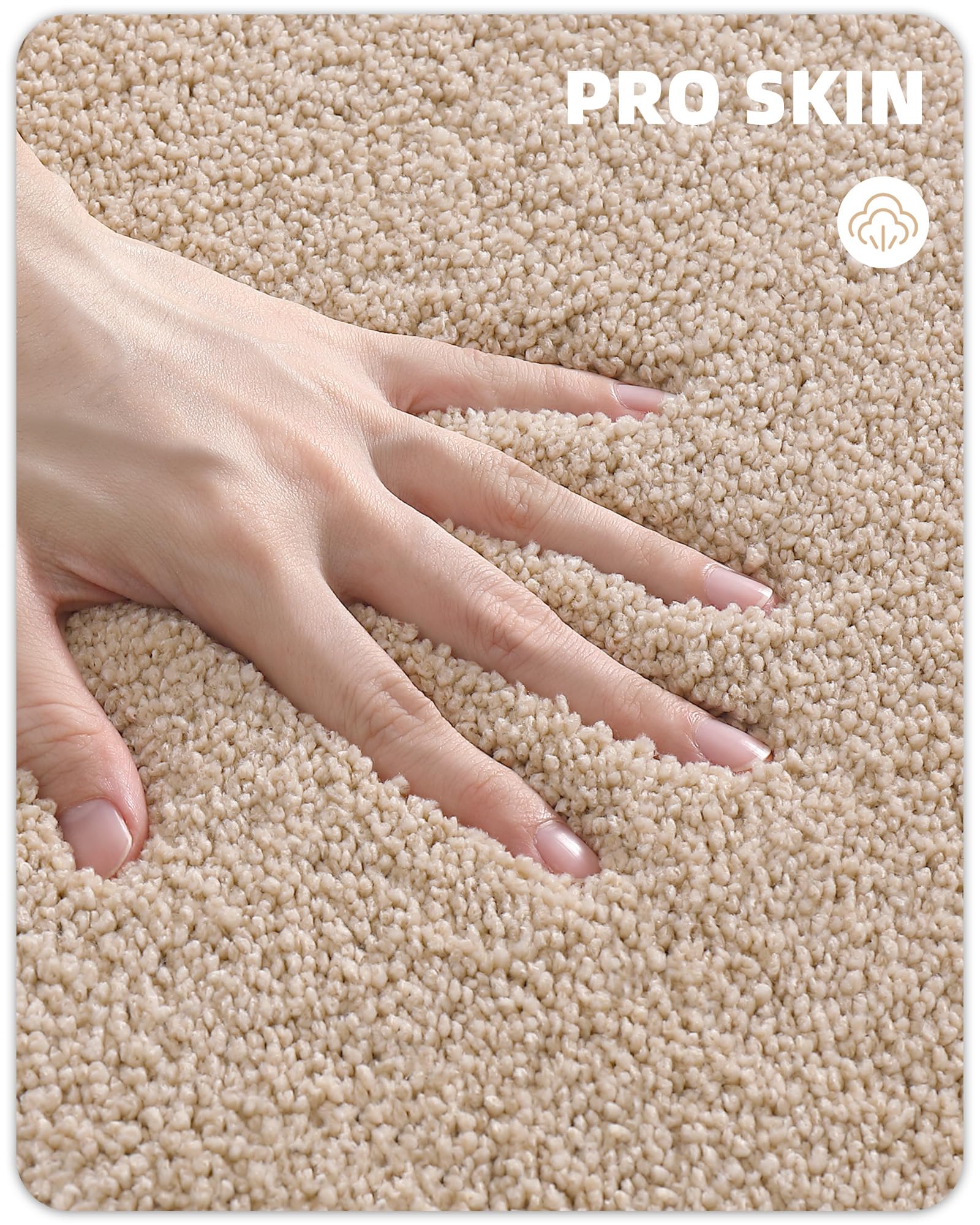 Color&Geometry Khaki Bathroom Rugs, Non Slip, Absorbent, Soft, Washable, Thick Bath Mat, 16''X24'' Small Bath Rug Bath Mats For