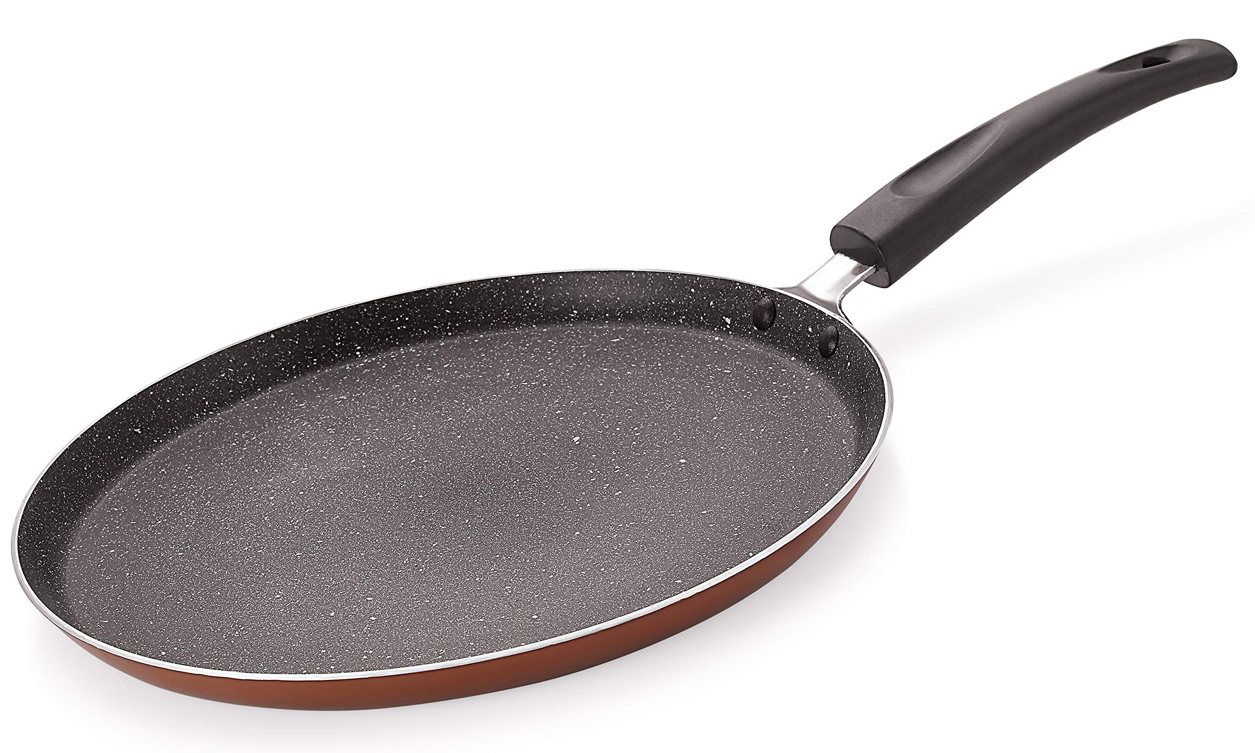 Nirlon Brownie Granite Non Stick Aluminium Gas & Stovetops Friendly Flat Dosa Tawa 26Cm Color-Brown(Brownie_Granite_Flat_Tawa26C