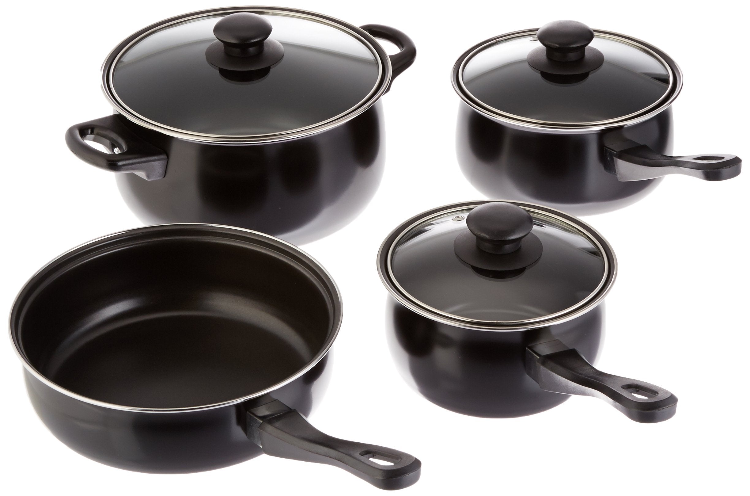Gibson Home Chef Du Jour 7-Piece Cookware Set, Black (93586675M)