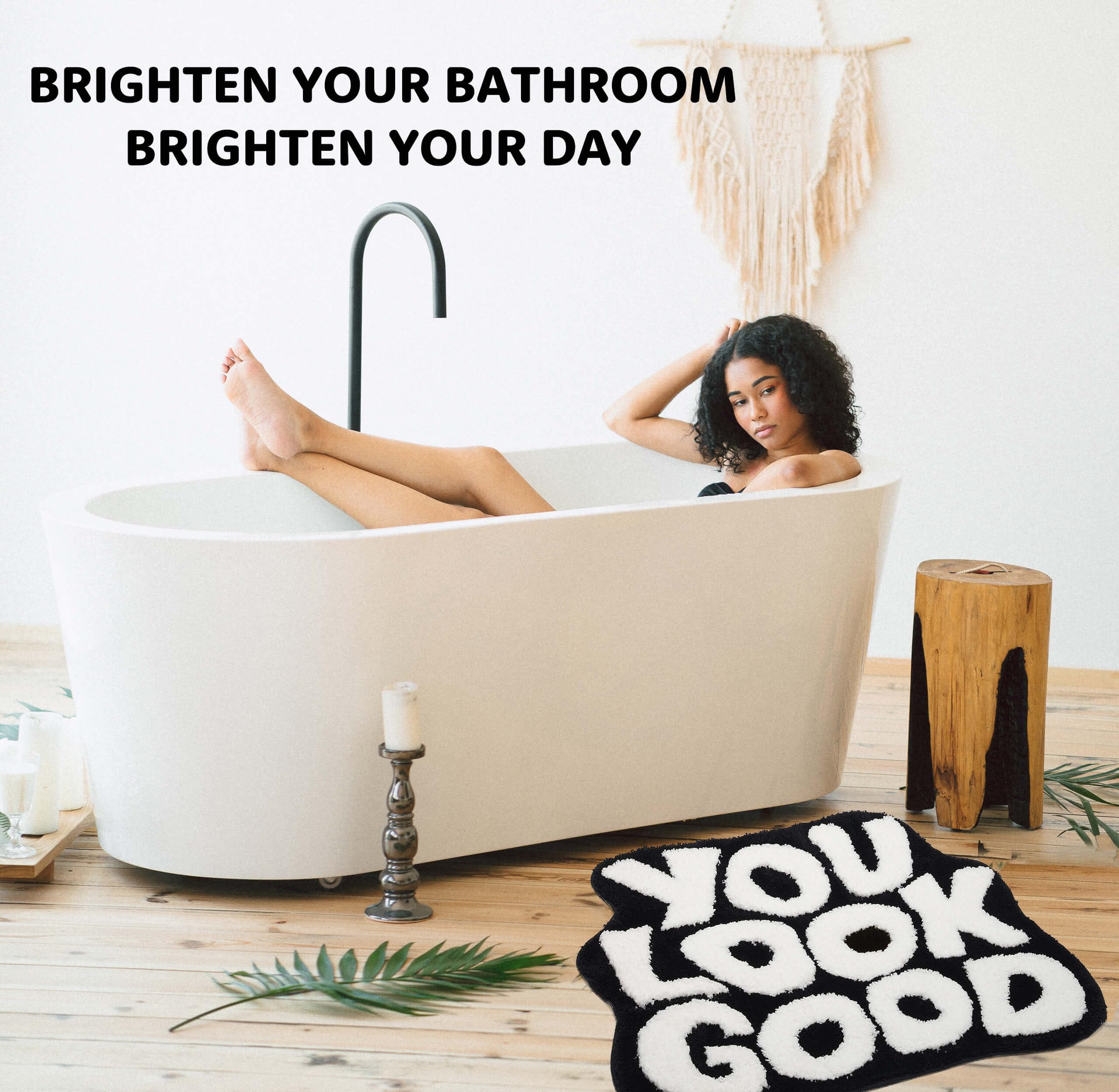 Dyefury ?????????? ????'' ??????'' You Look Good Bath Mat Cute Cool Bathroom Rugs Funny Bathroom Mats Fun Funky Bathroom Decor N
