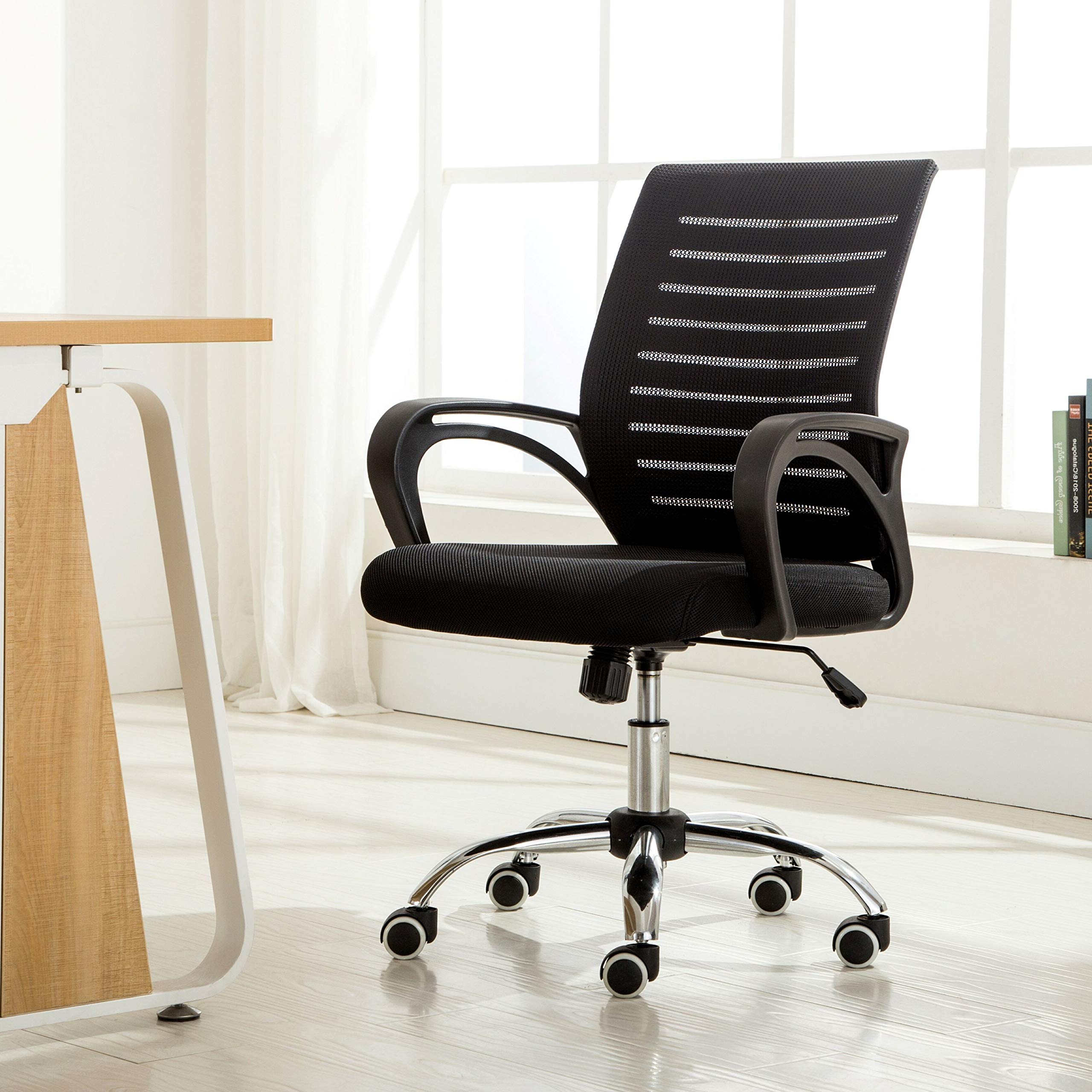 Deal Dhamaal Low Back Mesh Desk Office Chair For Executive Chair/Employee/Staff In Black Color