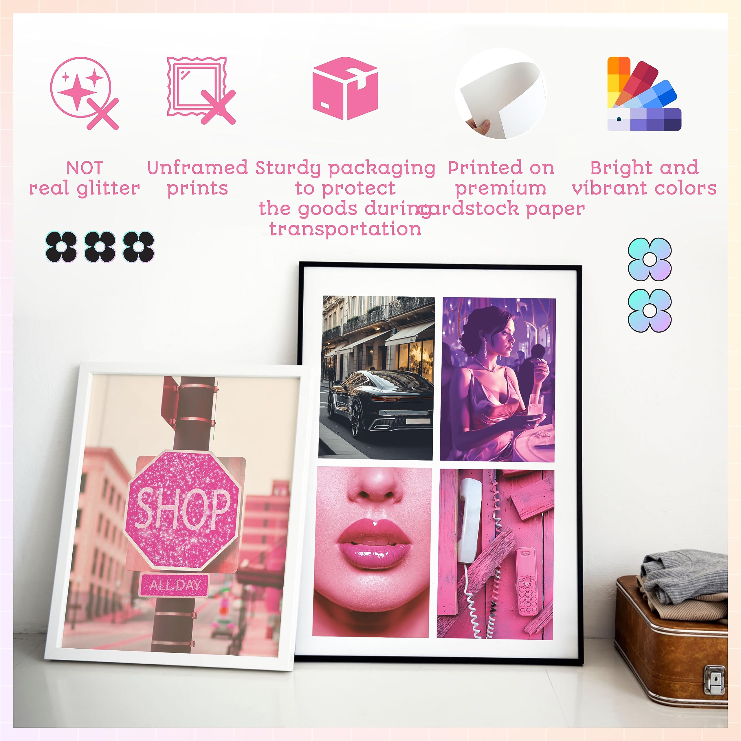 97 Decor Y2K Room Decor Aesthetic Pictures - Pink Room Decor Y2K Poster, 2000S Wall Decor, Trendy Y2K Art Prints With Y2K Sticke