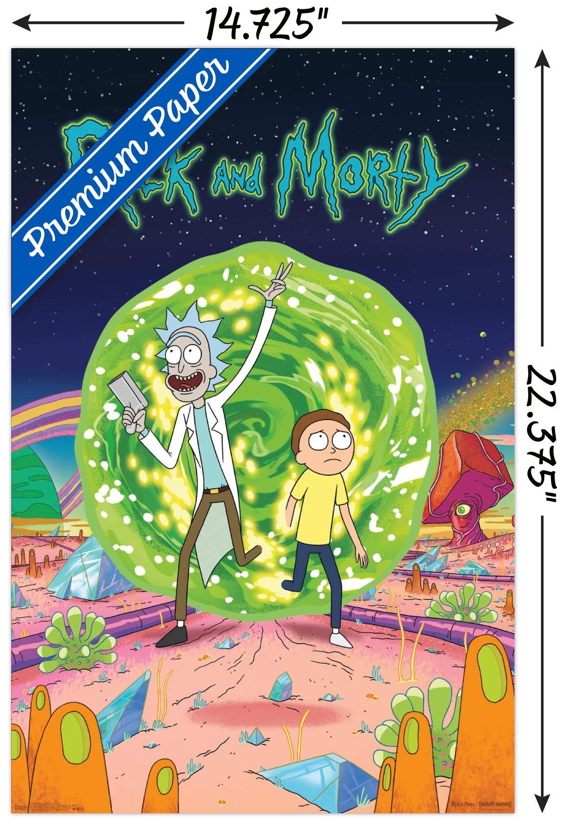 Trends International Rick And Morty - Cover Wall Poster, 14.725'' X 22.375'', Premium Unframed Version