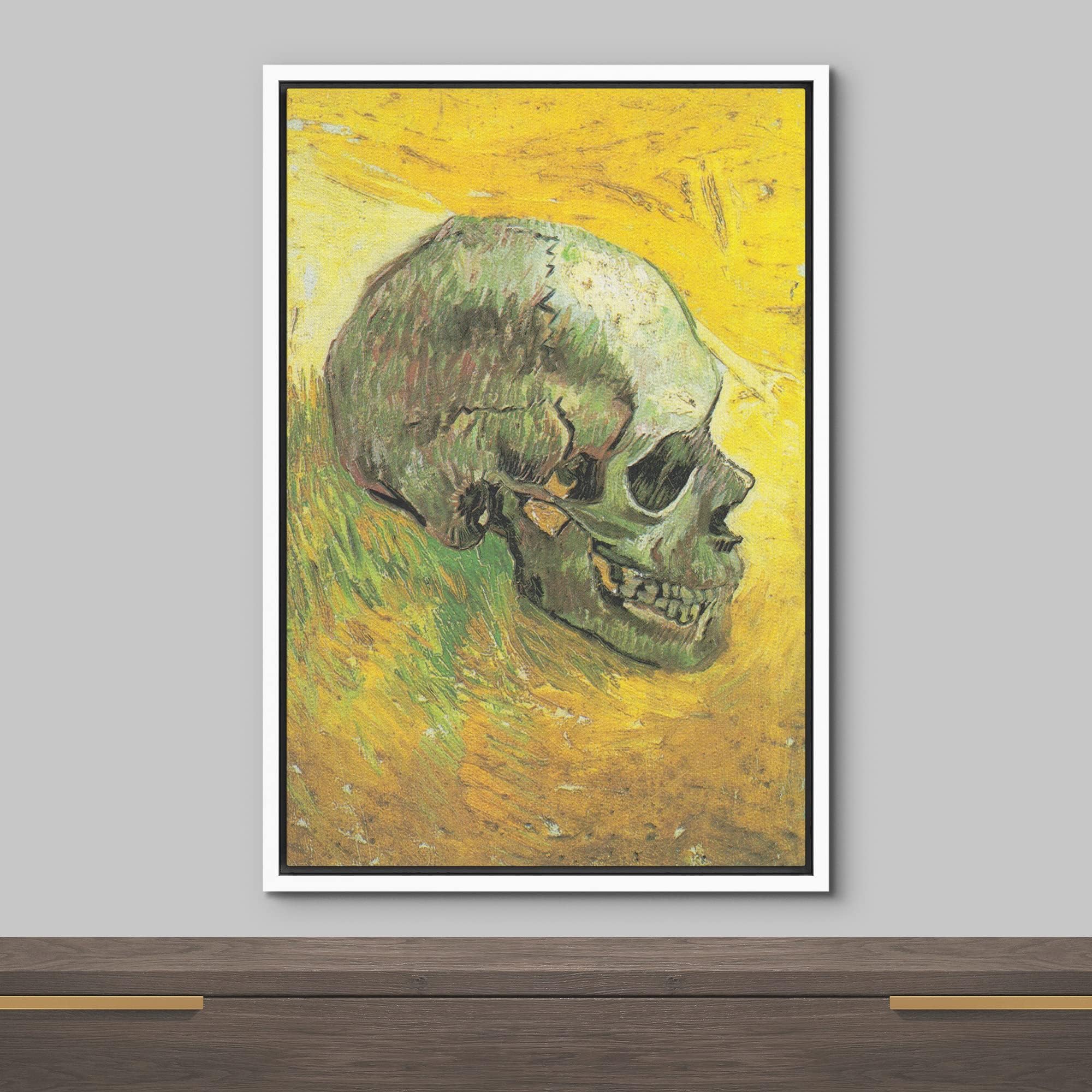 Wall26 Framed Canvas Print Wall Art Skull By Master Artist Vincent Van Gogh Nature Wilderness Illustrations Fine Art Relax/Calm