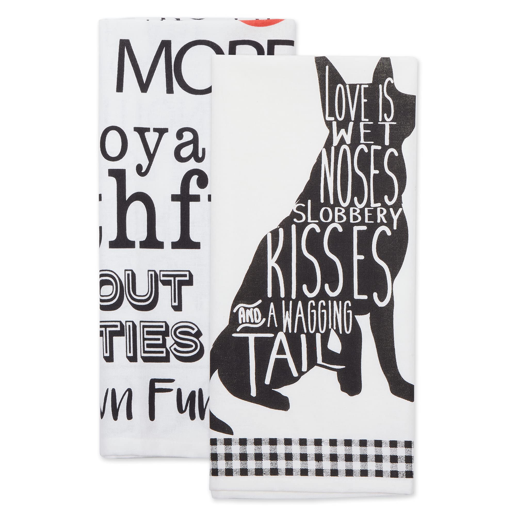 Dii Everyday Pets Kitchen Collection Absorbent Dishtowel Set, 18X28, Dog Prints, 2 Count