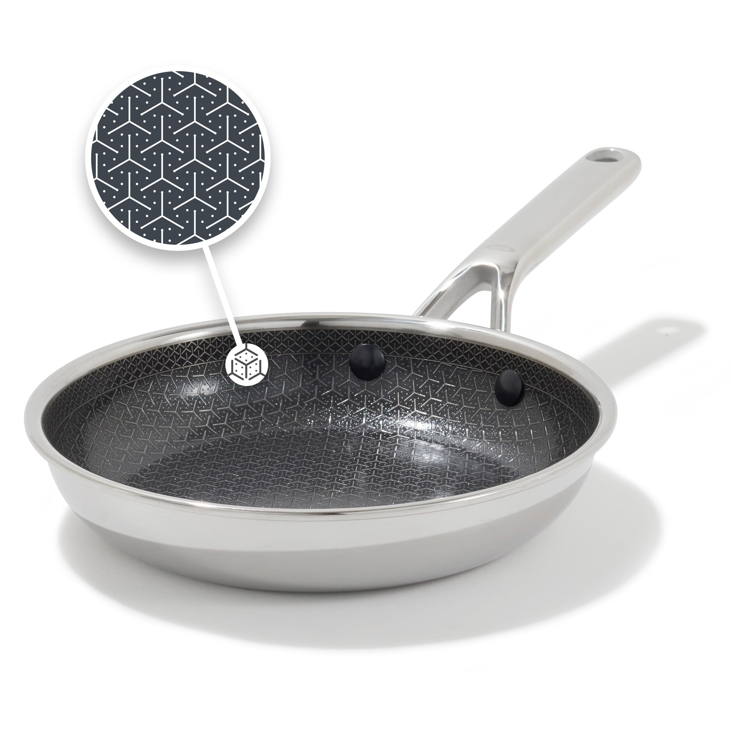 Oxo Trident 8 Hybrid Nonstick Stainless Steel Frying Pan, Tri-Ply Thermobond Pfas-Free Ceramic Skillet, Induction & All Cooktop 