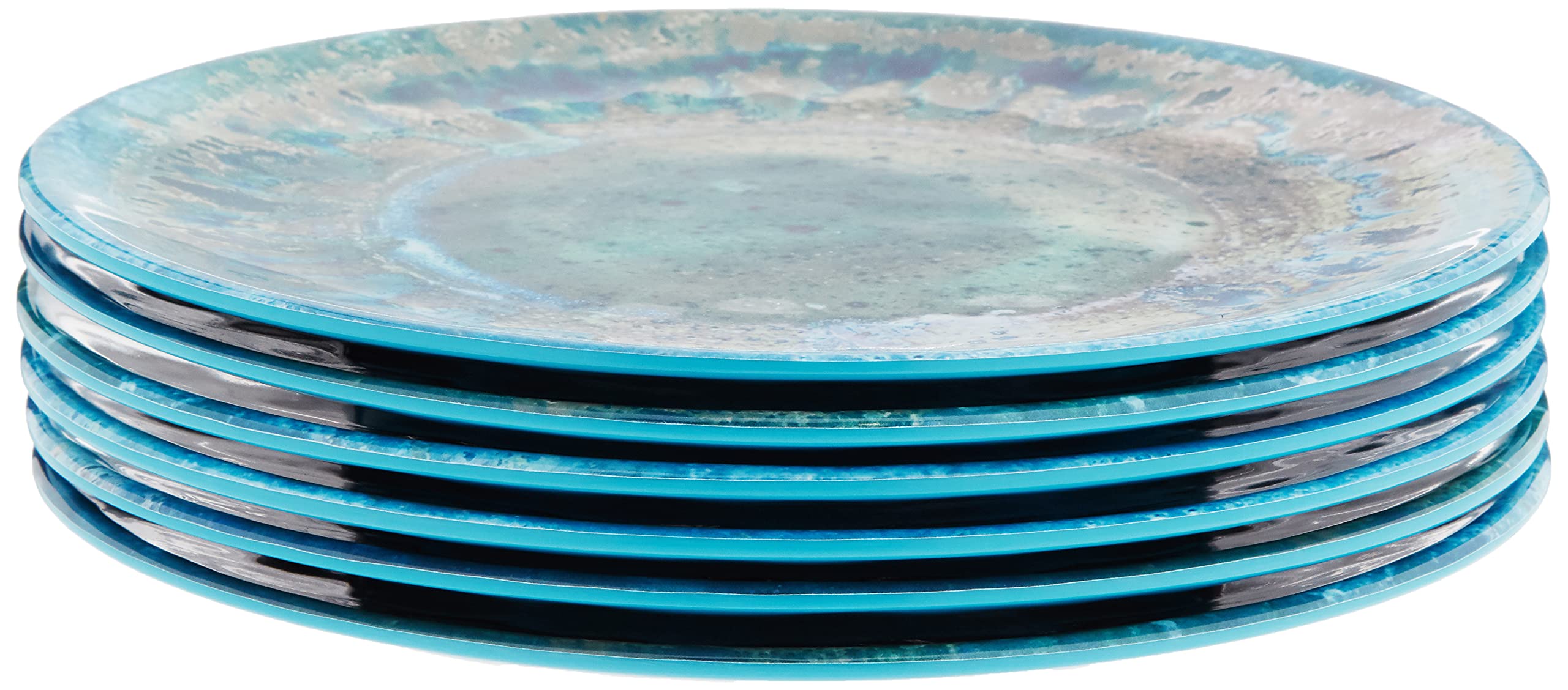 Certified International Radiance Teal Melamine 8.5Salad/Dessert Plate, Medium, Multicolor, Set of 6