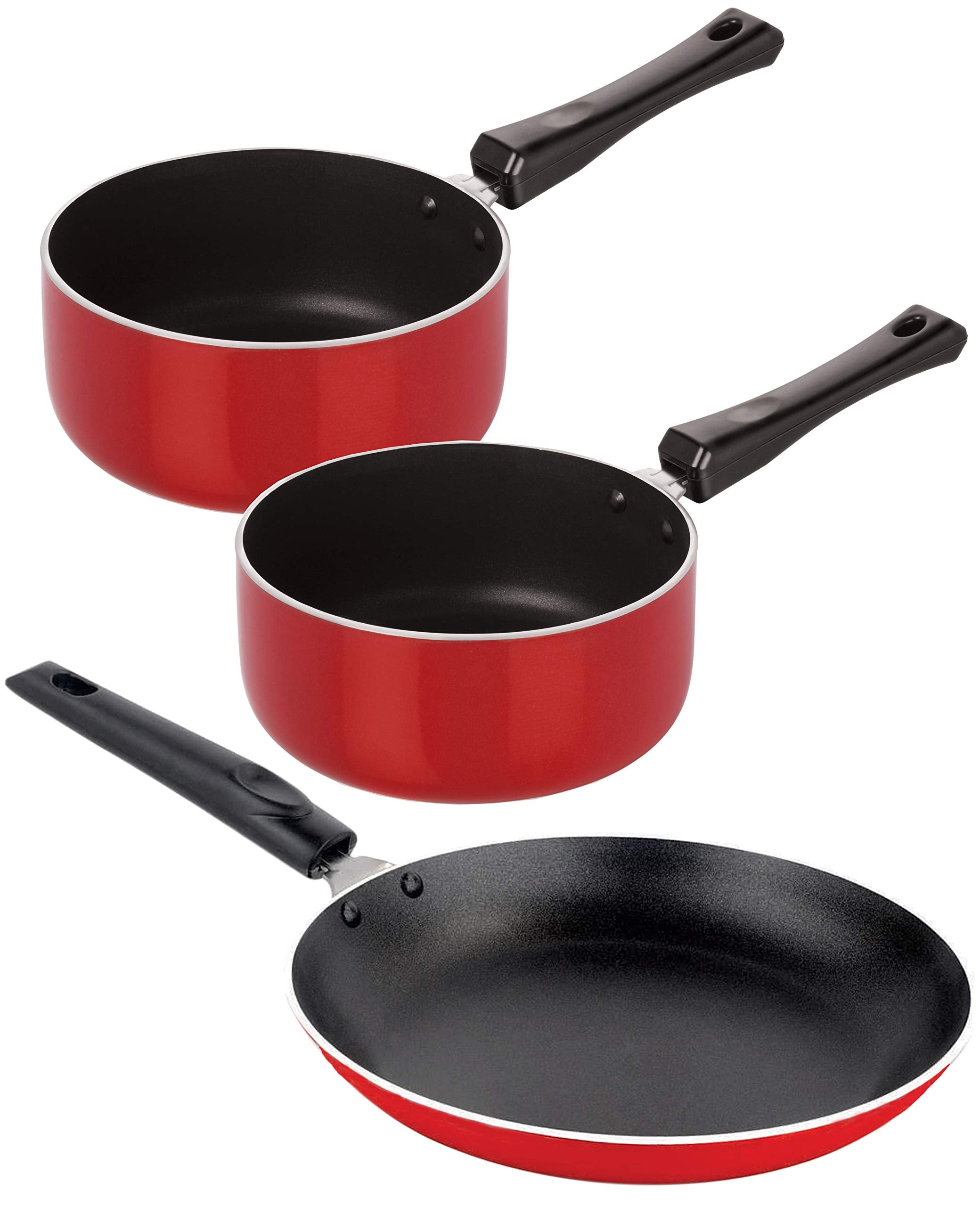 Nirlon NonStick Gas Comaptible Odor Free 3 Piece Cookware Utencils Combo Gift Set