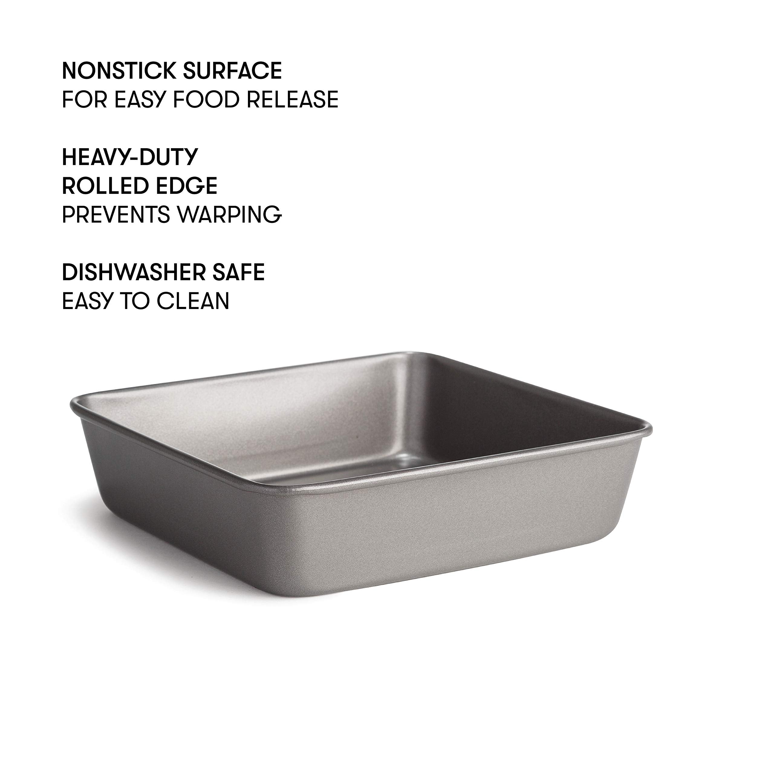 Epoca Cooking Light Heavy Duty Nonstick Bakeware Carbon Steel Square Cake Pan With Quick Release Coating, Manufactured Without P