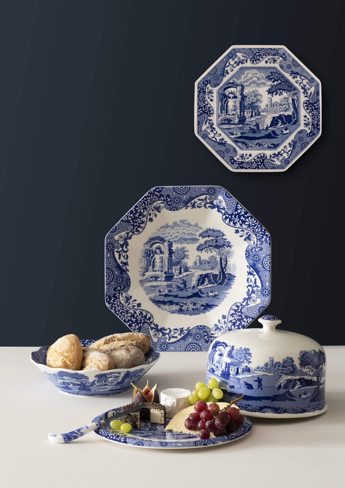 Spode Blue Italian Covered Vegetable Dish  12 Inch Serving Dish and Dinner Table Centerpiece  Made of Fine Porcelain  Microwave and Dishwasher Safe