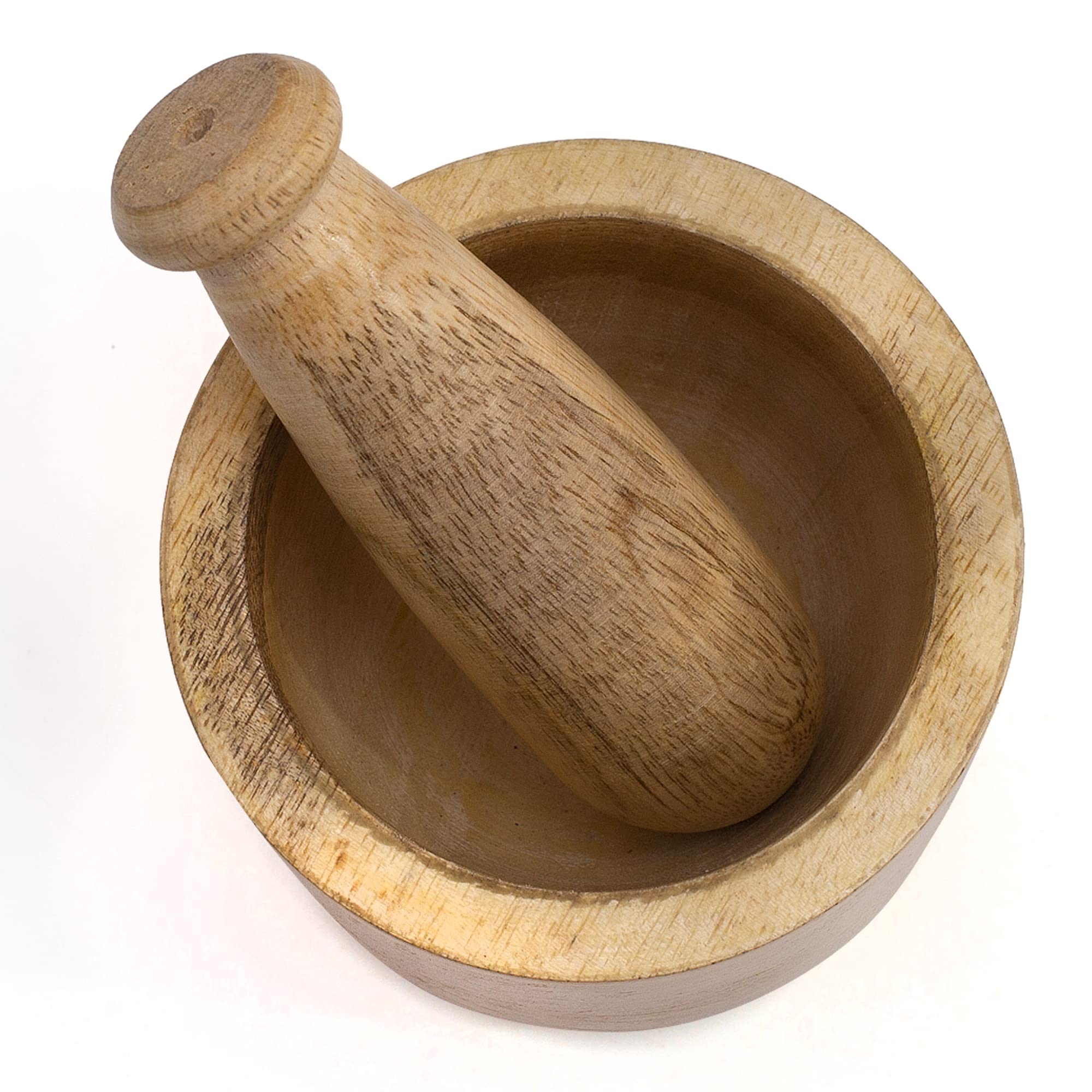 Handmade Indian Wooden Mortar And Pestle Set Natural Rustic Style Herb Spice Grinder Masala Mixer Manual Kharal Mashing Bowl Sea
