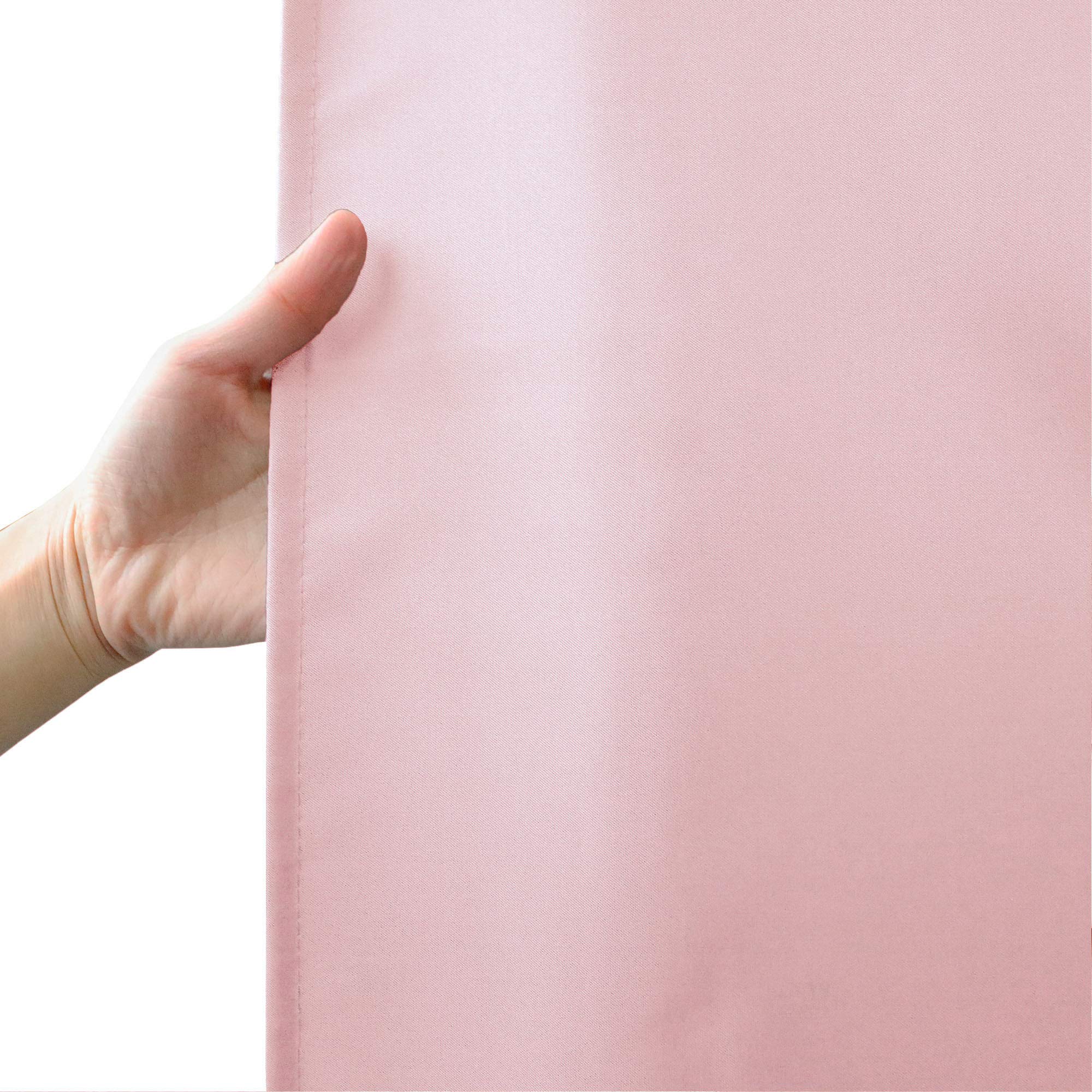 AooHome Solid Pink Shower Curtain  Fabric Weighted Hem Shower Liner with Hooks  Reinforced Metal Grommets  Waterproof  72x75 inch