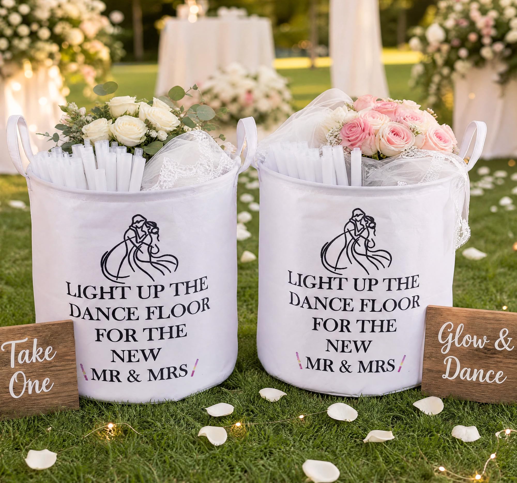 2 Pack White Wedding Baskets with Handles, Large 16 Inch Wedding Baskets