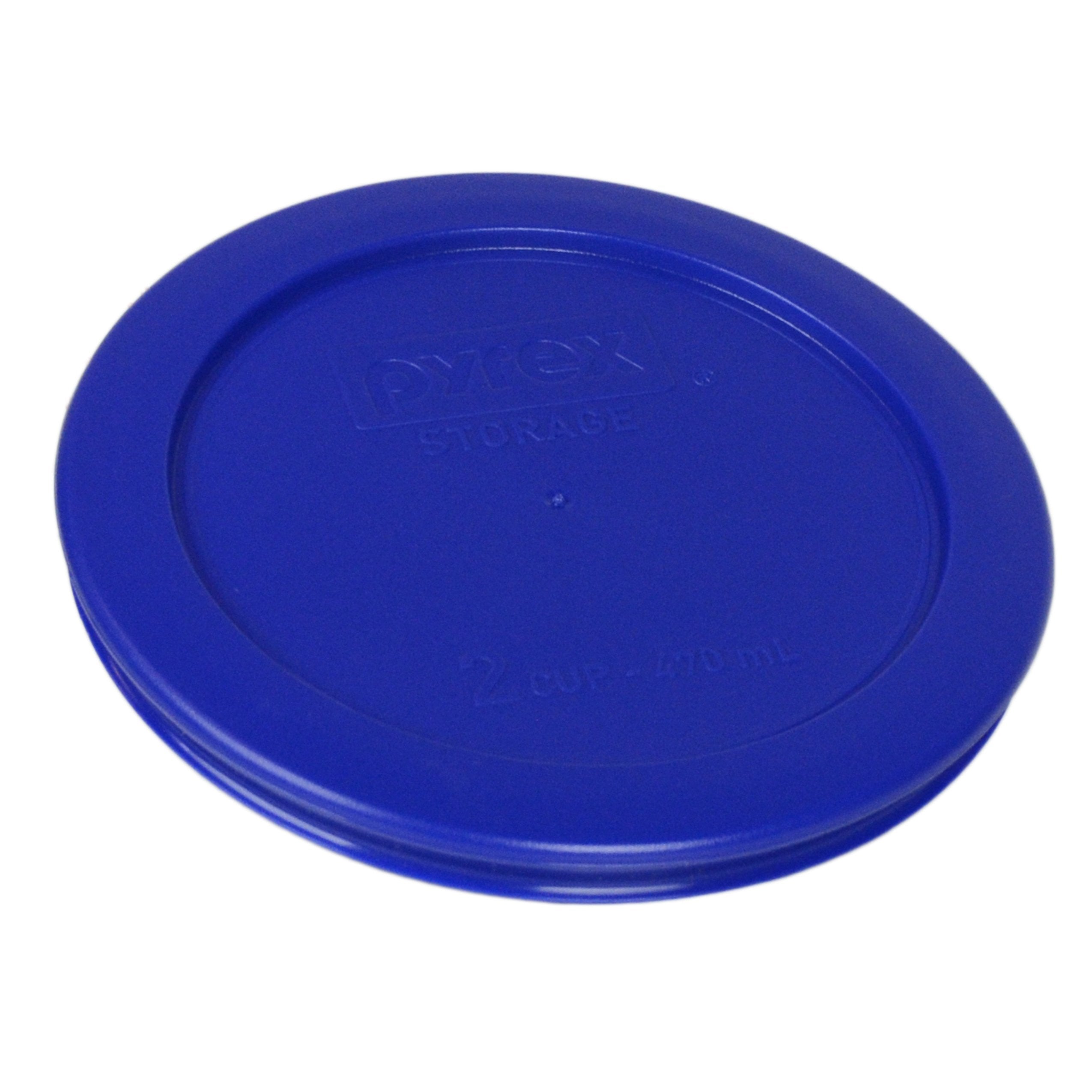 Pyrex 7200-Pc 2 Cup (1) Green, (1) Orange, And (1) Cobalt Blue Round Plastic Lid, Made In Usa