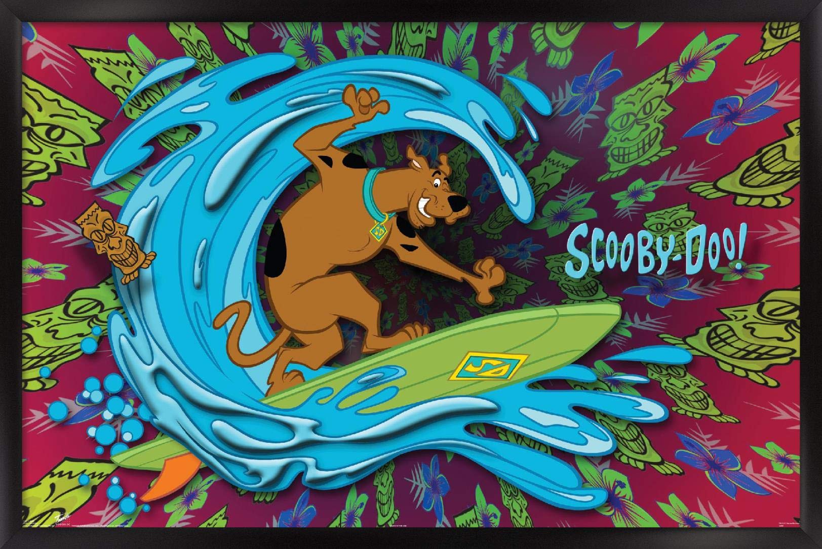 Trends International Scooby-Doo - Surf Wall Poster, 14.725'' X 22.375'', Black Framed Version