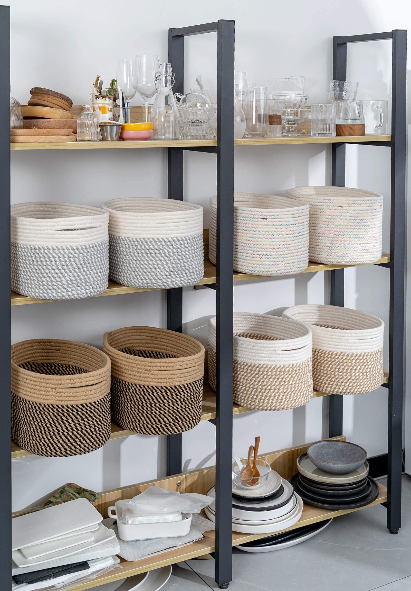 Cubesland Off Whitegrey Storage Baskets Bins For Shelvesorganizing,Woven Cube Storage Baskets Bins For Storage, Organizing Baske